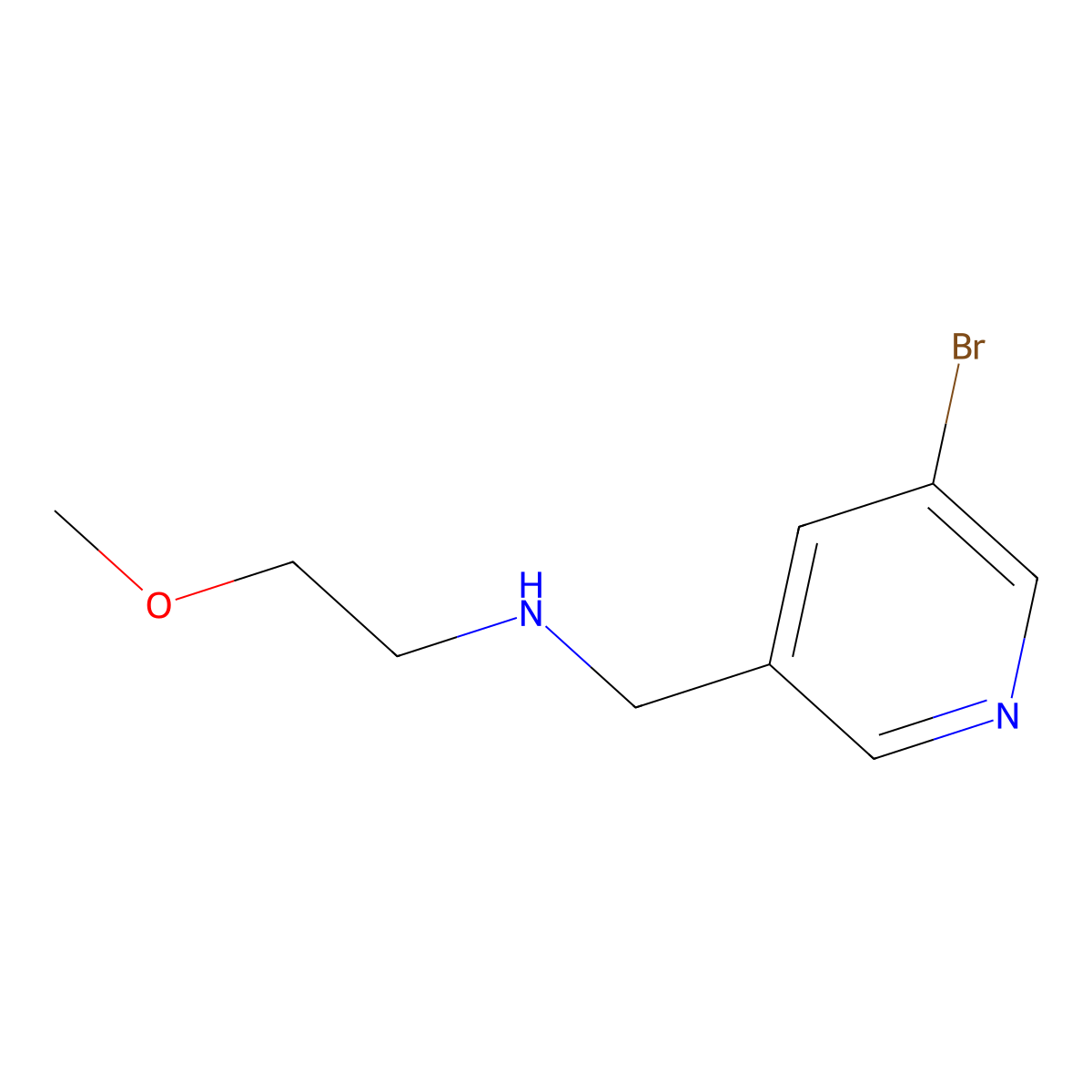N-((5-bromopyridin-3-yl)methyl)-2-methoxyethanamine molecular structure, CAS 1246034-49-0