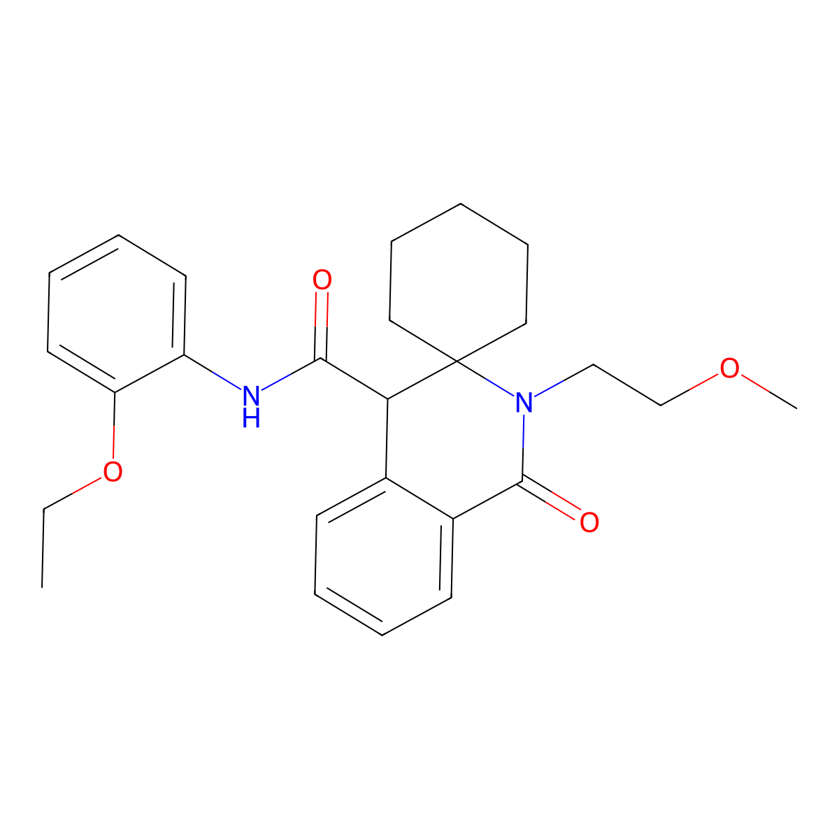 N-(2-ethoxyphenyl)-2'-(2-methoxyethyl)-1'-oxo-1',4'-dihydro-2'H-spiro[cyclohexane-1,3'-isoquinoline]-4'-carboxamide molecular structure, CAS 1246038-87-8