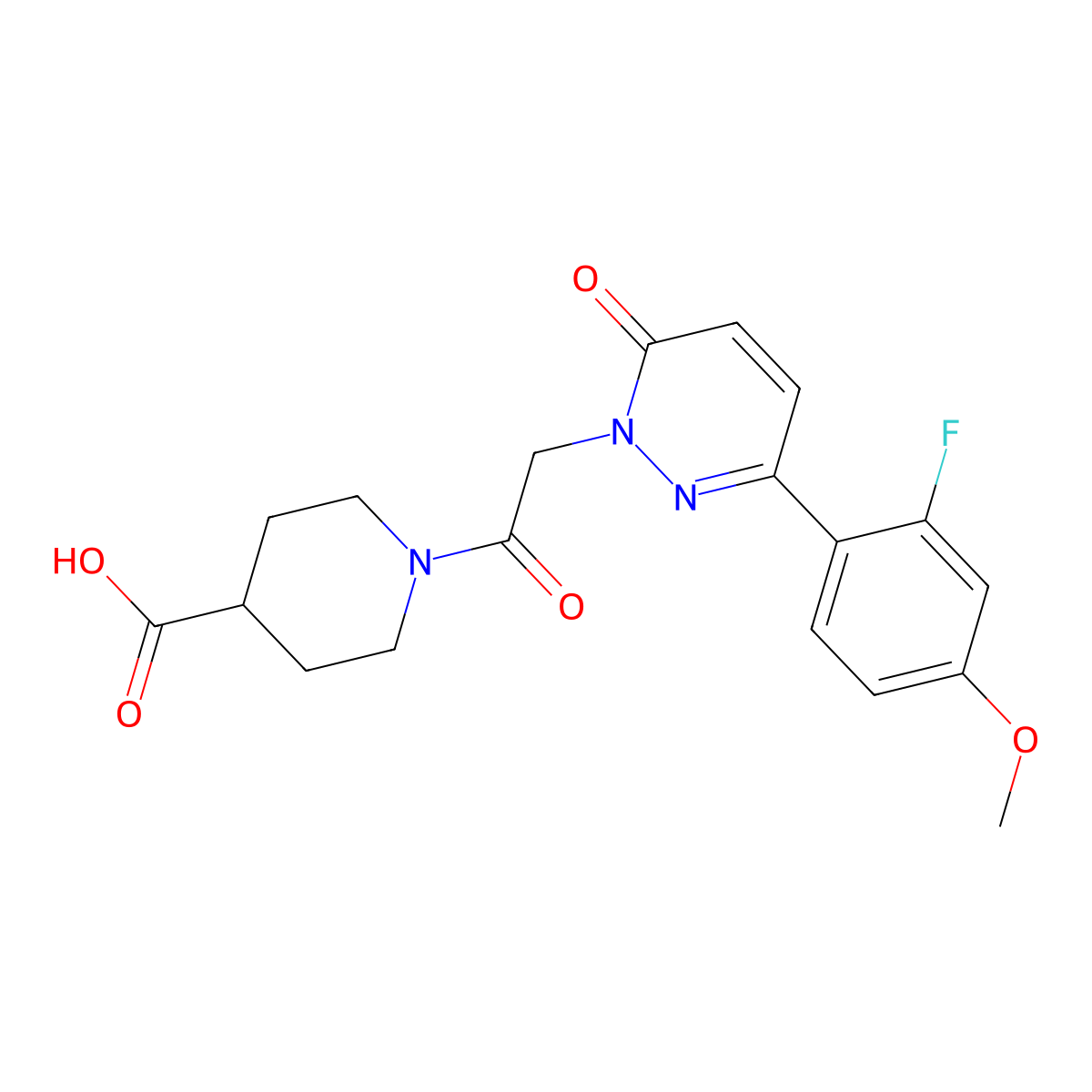 1-{[3-(2-fluoro-4-methoxyphenyl)-6-oxopyridazin-1(6H)-yl]acetyl}piperidine-4-carboxylic acid molecular structure, CAS 1246041-00-8