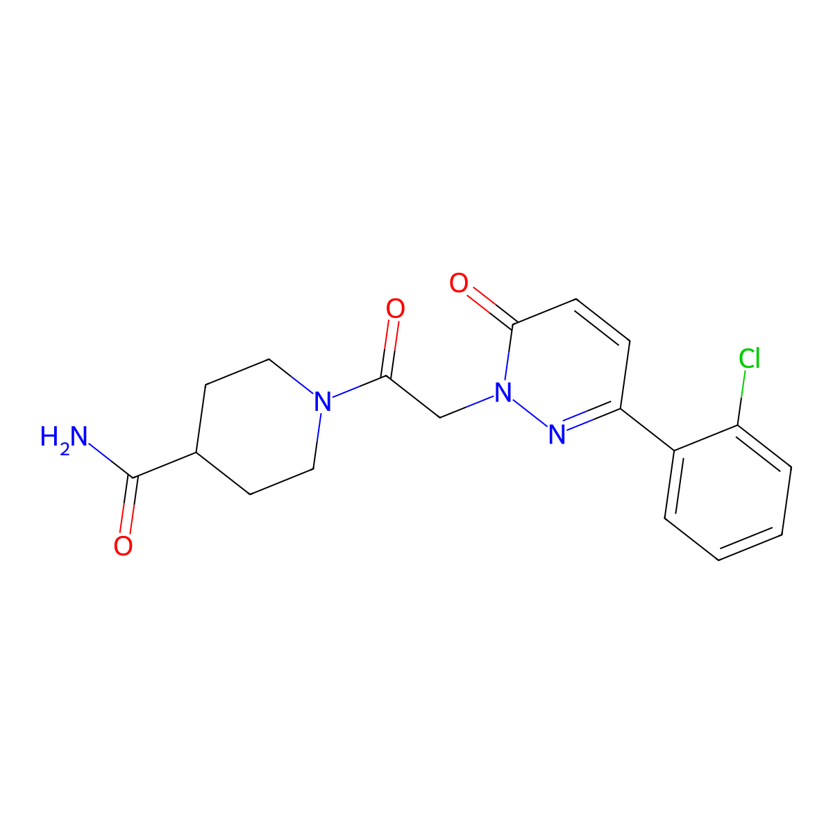 1-{[3-(2-chlorophenyl)-6-oxopyridazin-1(6H)-yl]acetyl}piperidine-4-carboxamide molecular structure, CAS 1246041-14-4