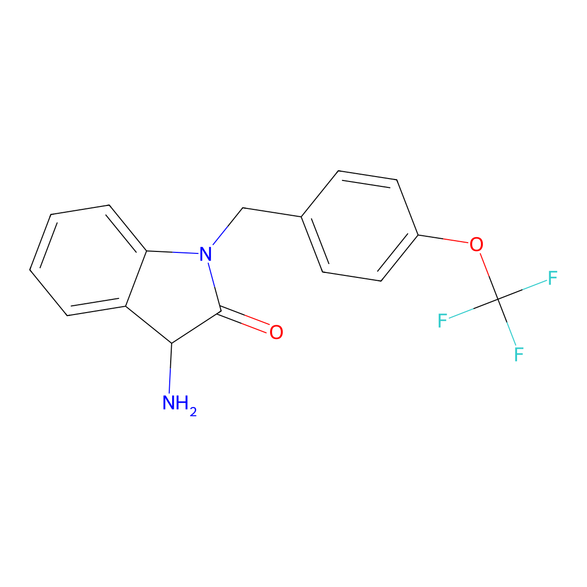 3-Amino-1-(4-(trifluoromethoxy)benzyl)indolin-2-one molecular structure, CAS 1246041-20-2