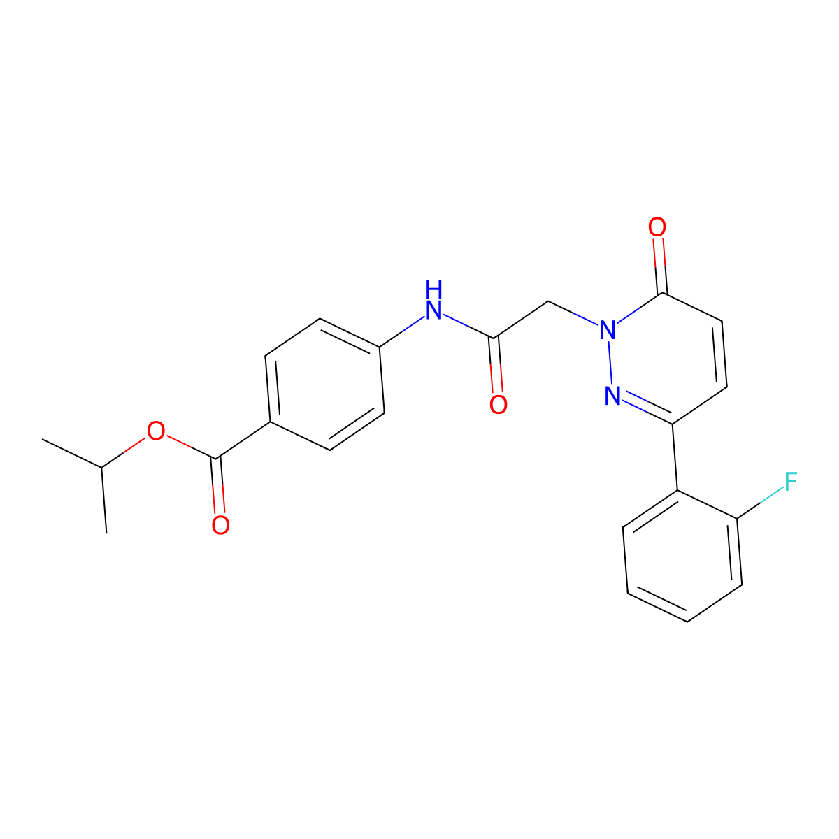 propan-2-yl 4-({[3-(2-fluorophenyl)-6-oxopyridazin-1(6H)-yl]acetyl}amino)benzoate molecular structure, CAS 1246041-29-1