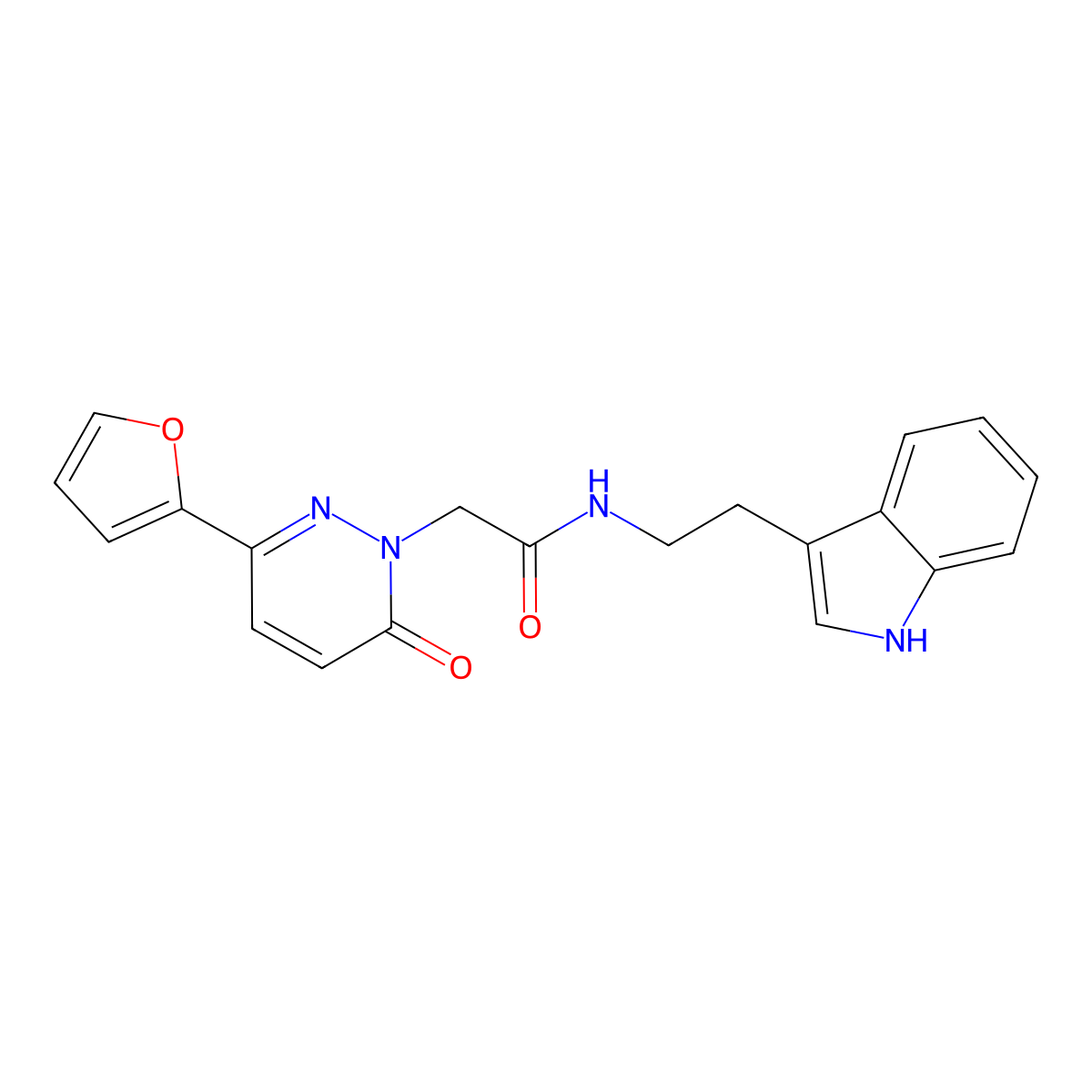 2-[3-(2-furyl)-6-oxo-1(6H)-pyridazinyl]-N~1~-[2-(1H-indol-3-yl)ethyl]acetamide molecular structure, CAS 1246041-36-0