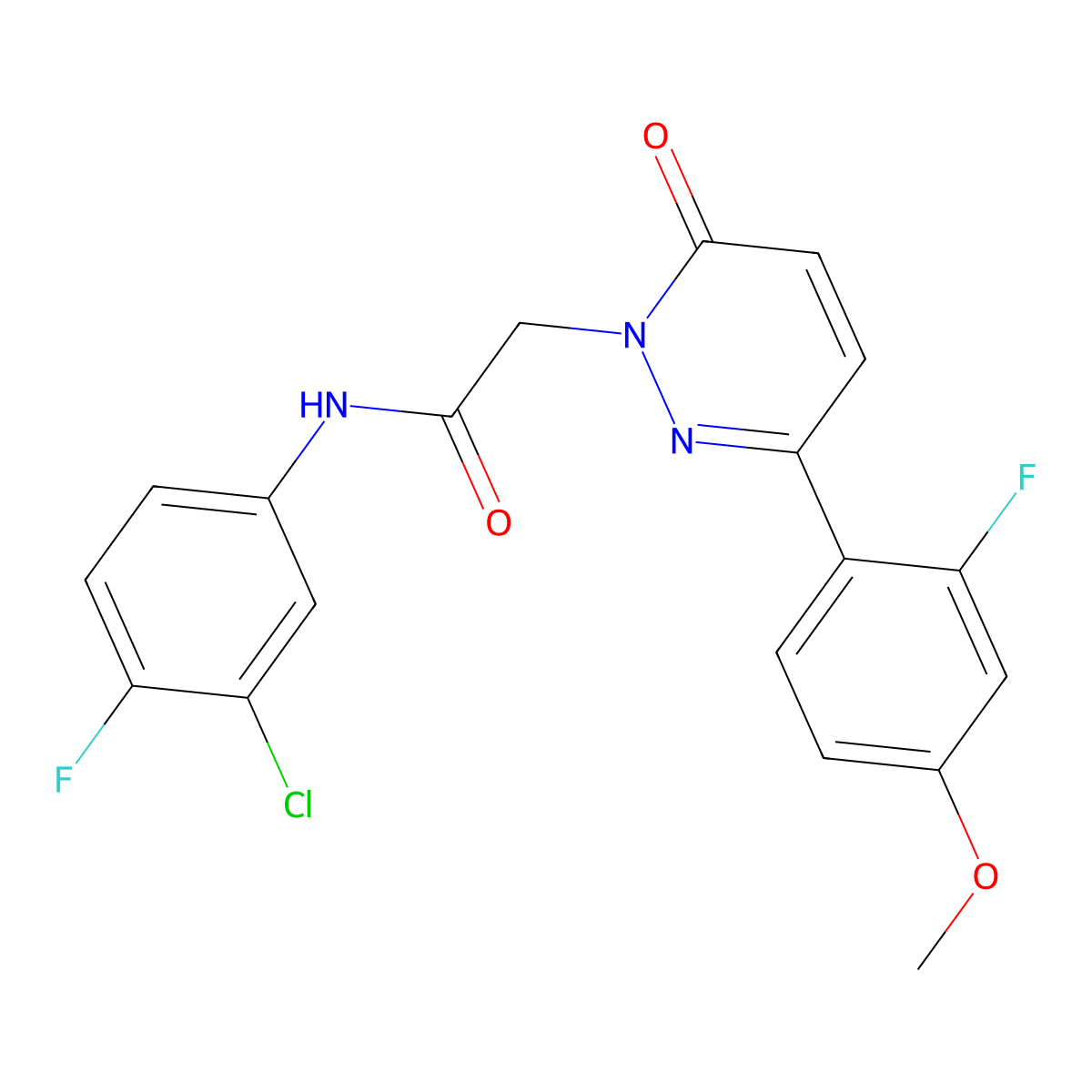 N-(3-chloro-4-fluorophenyl)-2-[3-(2-fluoro-4-methoxyphenyl)-6-oxopyridazin-1(6H)-yl]acetamide molecular structure, CAS 1246041-49-5