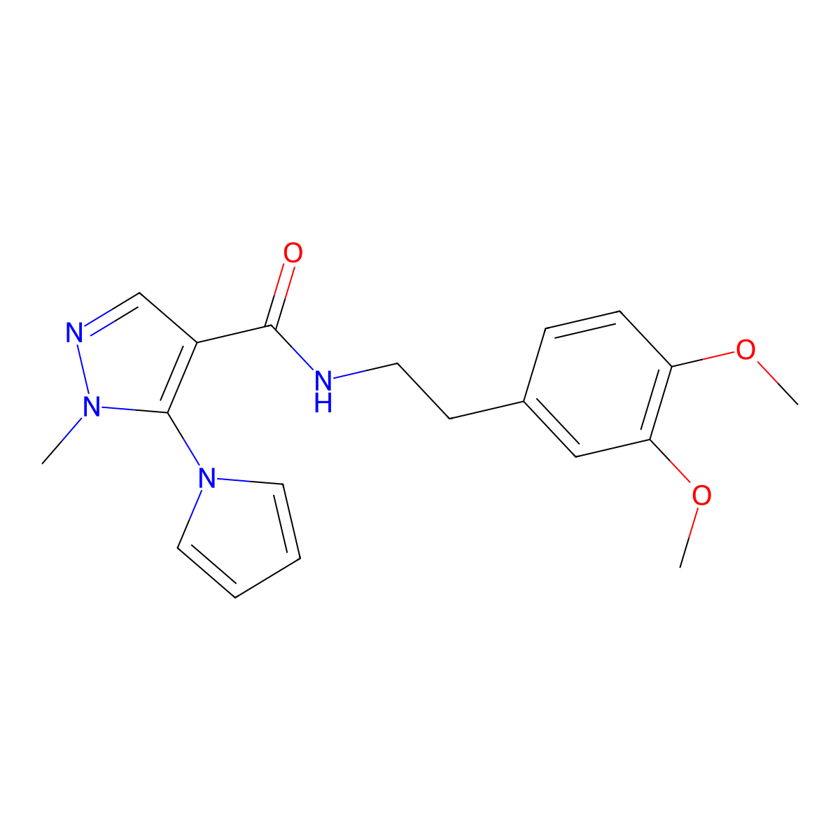 N-[2-(3,4-dimethoxyphenyl)ethyl]-1-methyl-5-(1H-pyrrol-1-yl)-1H-pyrazole-4-carboxamide molecular structure, CAS 1246041-79-1