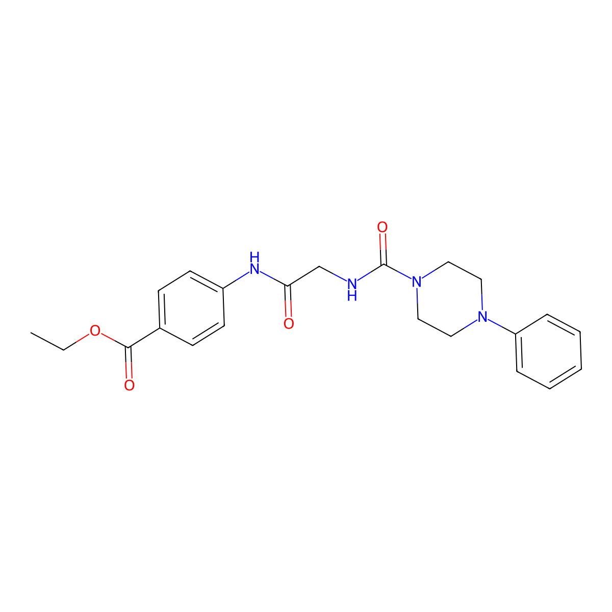 ethyl 4-({N-[(4-phenylpiperazin-1-yl)carbonyl]glycyl}amino)benzoate molecular structure, CAS 1246042-12-5