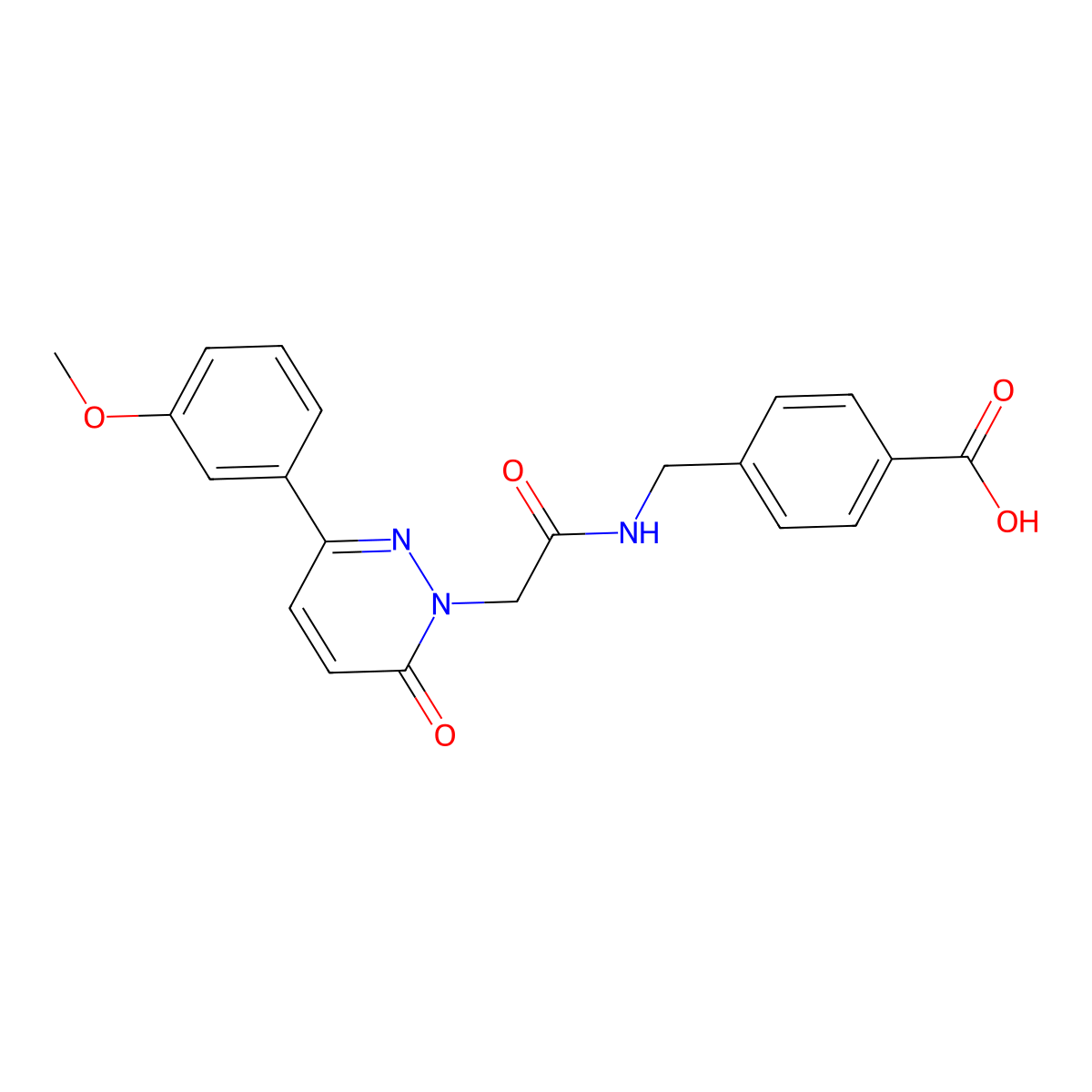 4-[({[3-(3-methoxyphenyl)-6-oxopyridazin-1(6H)-yl]acetyl}amino)methyl]benzoic acid molecular structure, CAS 1246042-20-5