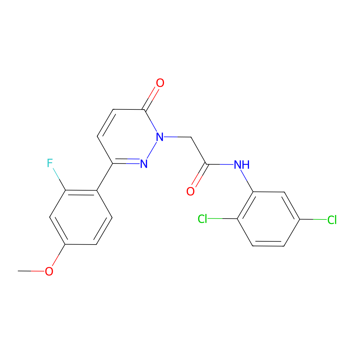 N-(2,5-dichlorophenyl)-2-(3-(2-fluoro-4-methoxyphenyl)-6-oxopyridazin-1(6H)-yl)acetamide molecular structure, CAS 1246042-65-8