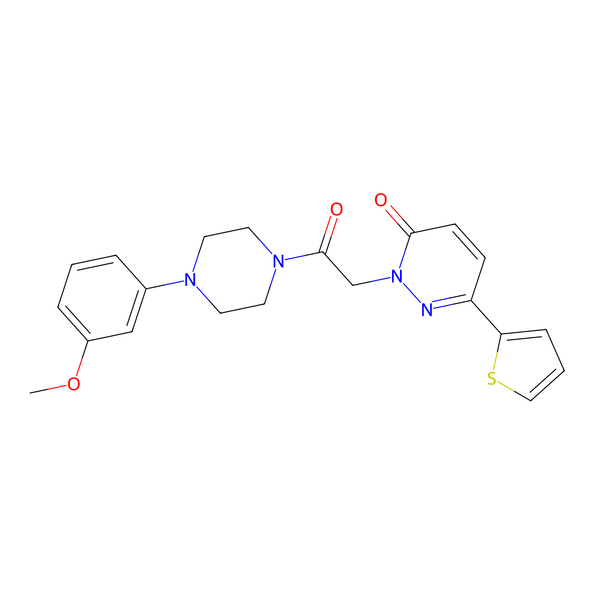 2-{2-[4-(3-methoxyphenyl)piperazino]-2-oxoethyl}-6-(2-thienyl)-3(2H)-pyridazinone molecular structure, CAS 1246042-67-0