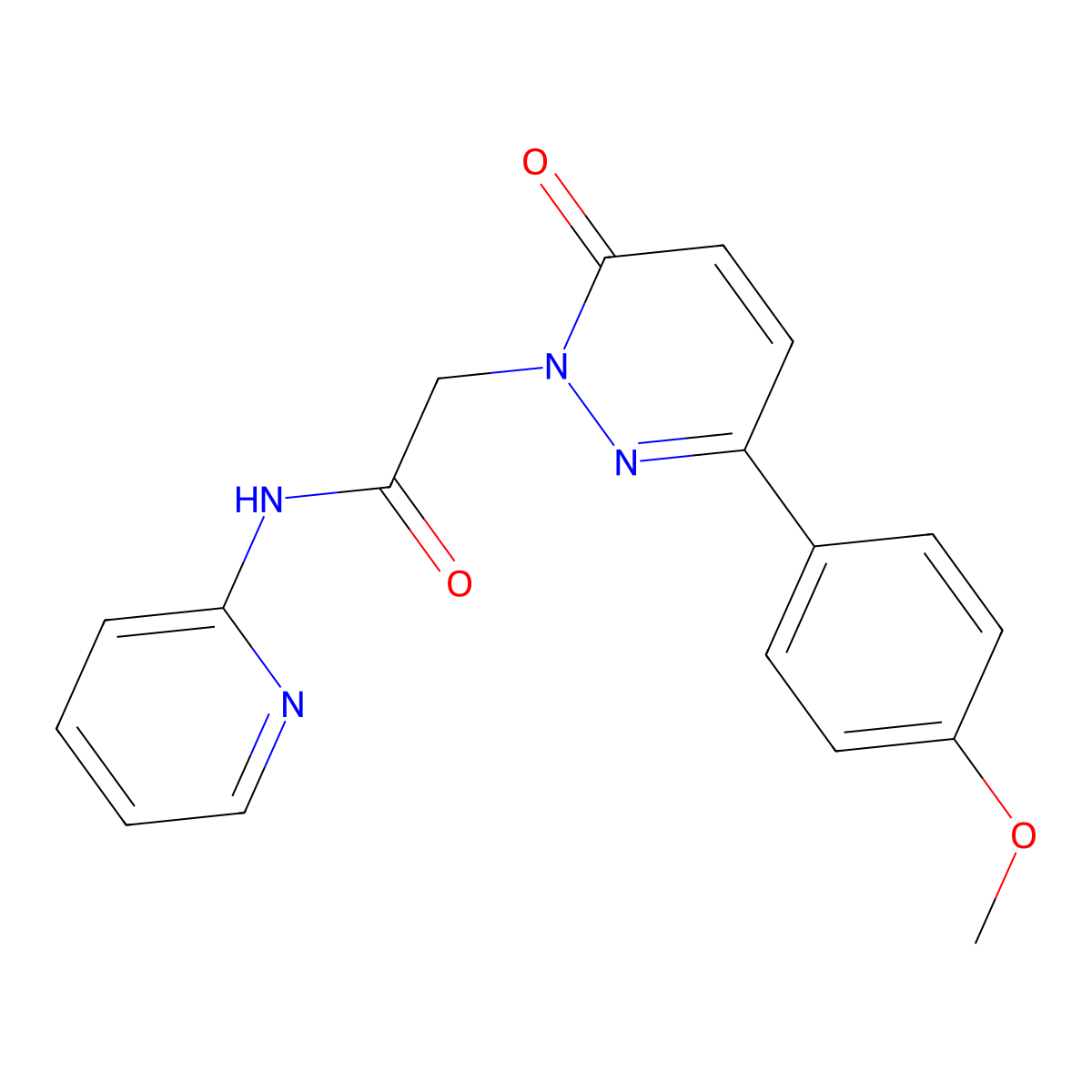 2-(3-(4-methoxyphenyl)-6-oxopyridazin-1(6H)-yl)-N-(pyridin-2-yl)acetamide molecular structure, CAS 1246042-70-5