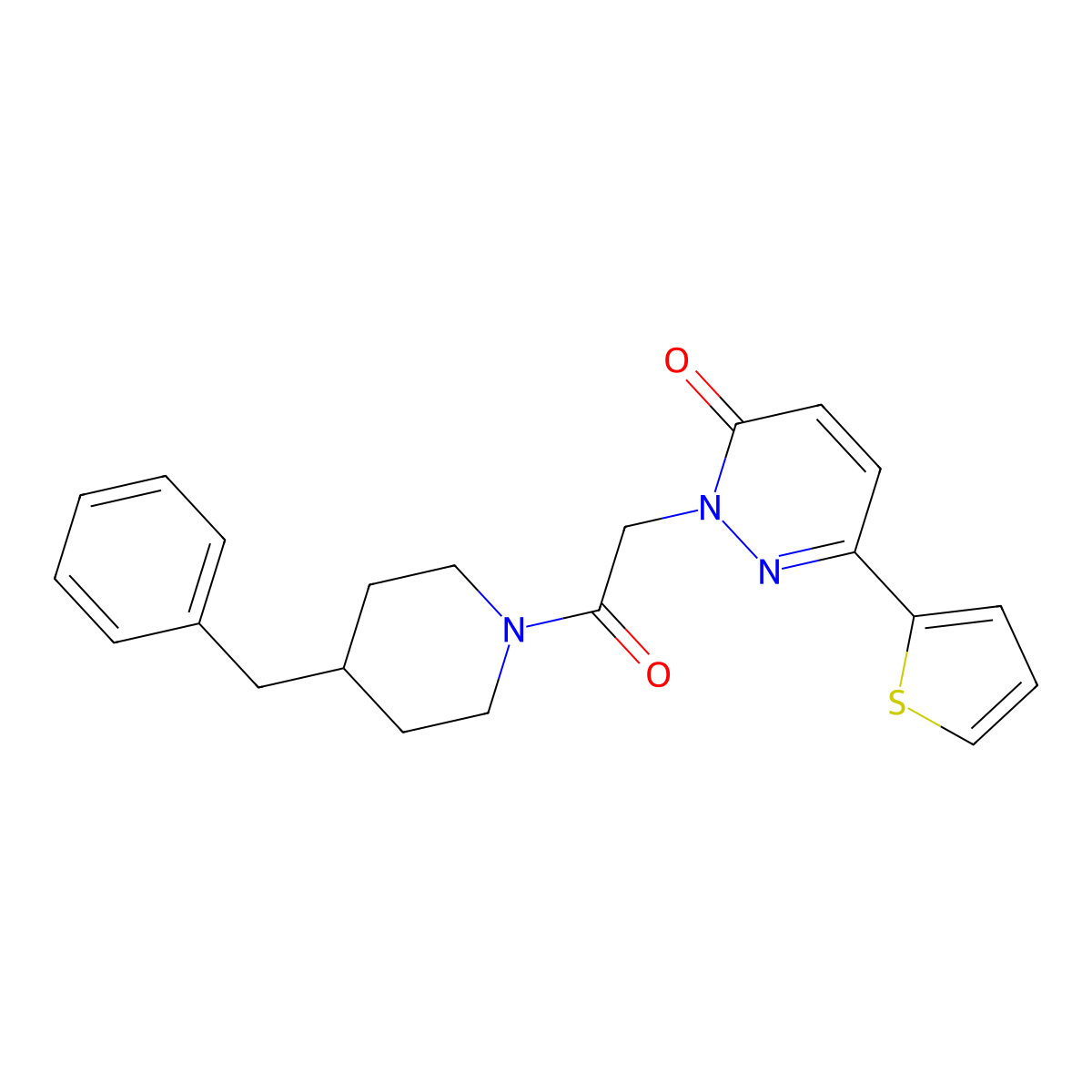 2-(2-(4-benzylpiperidin-1-yl)-2-oxoethyl)-6-(thiophen-2-yl)pyridazin-3(2H)-one molecular structure, CAS 1246043-76-4