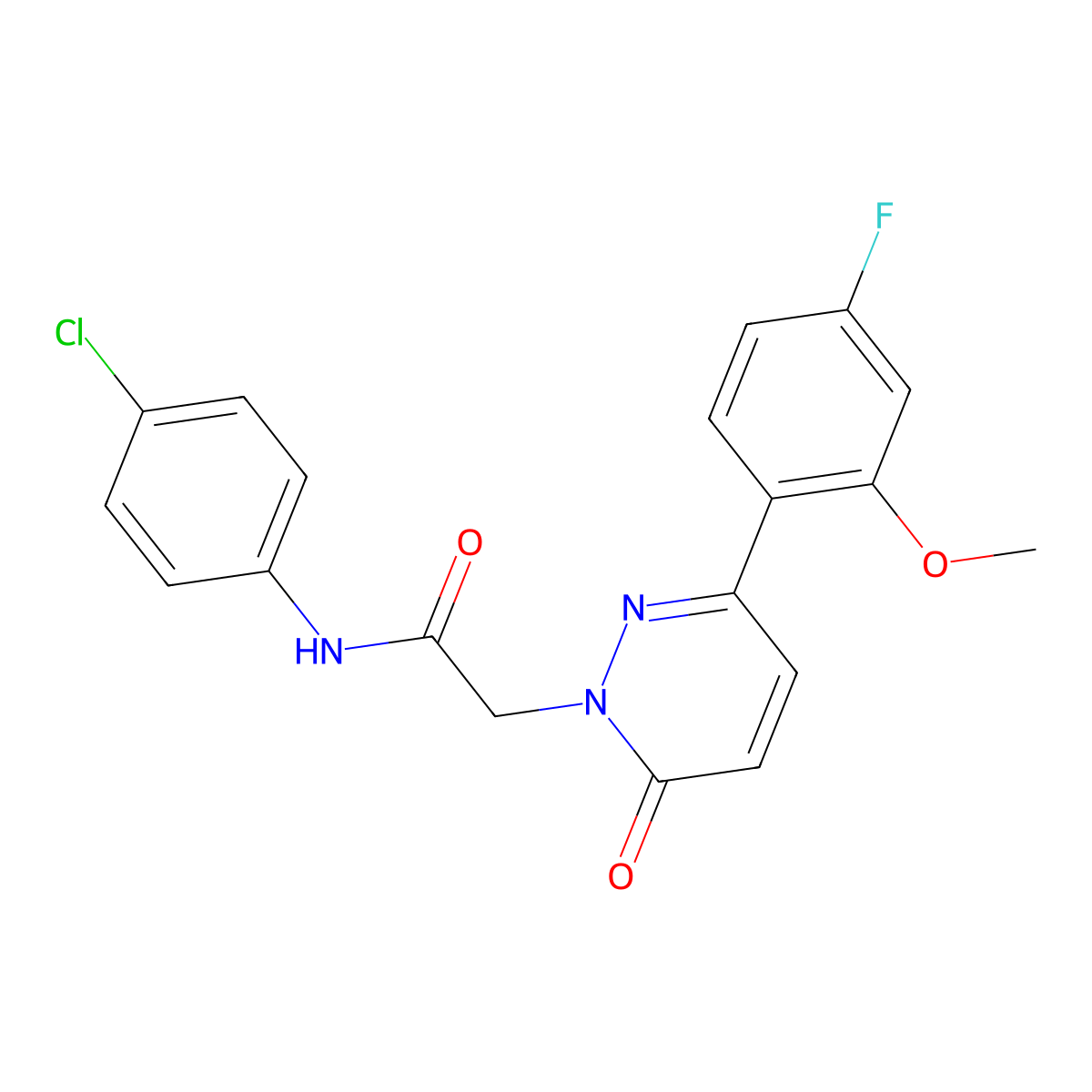 N-(4-chlorophenyl)-2-[3-(4-fluoro-2-methoxyphenyl)-6-oxopyridazin-1(6H)-yl]acetamide molecular structure, CAS 1246043-87-7