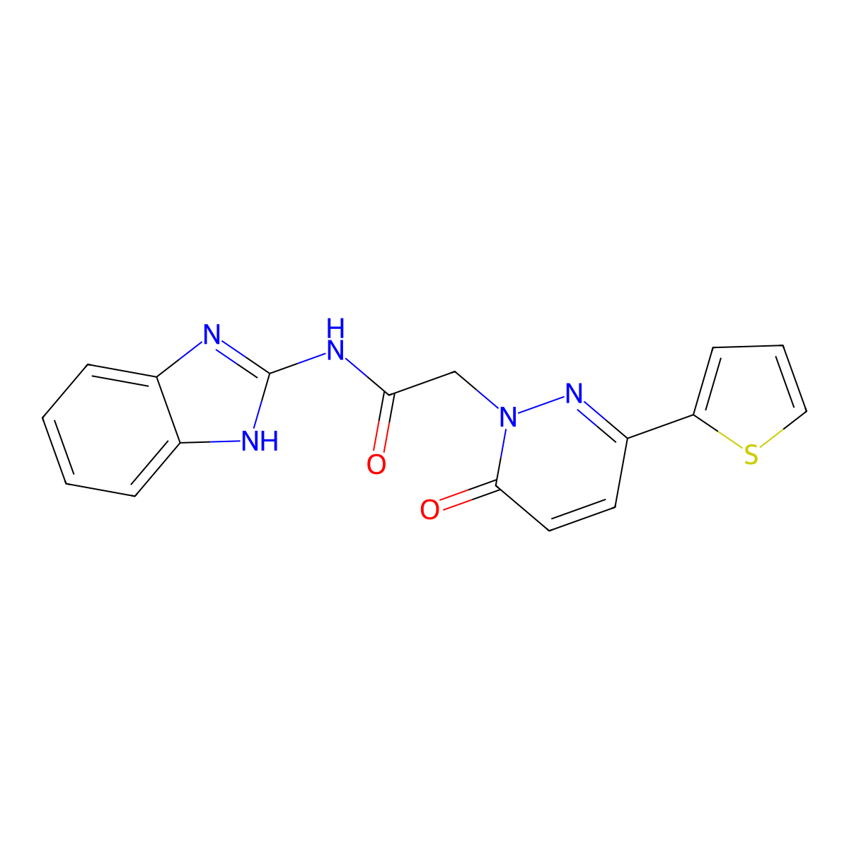 N-(1H-benzo[d]imidazol-2-yl)-2-(6-oxo-3-(thiophen-2-yl)pyridazin-1(6H)-yl)acetamide molecular structure, CAS 1246044-05-2