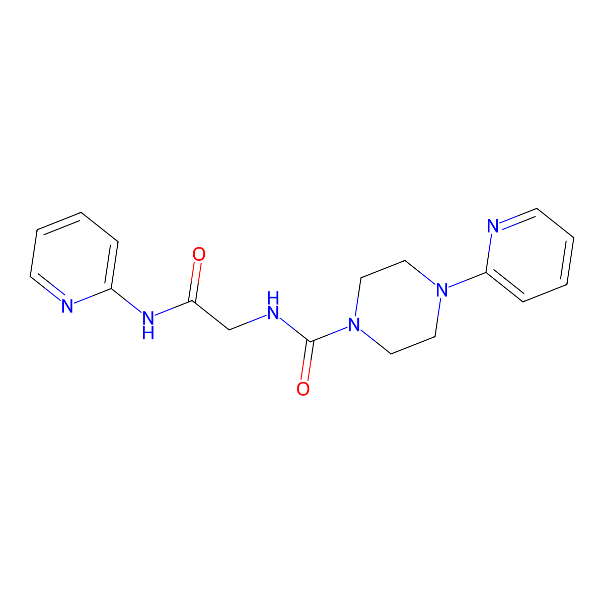 N-(2-oxo-2-(pyridin-2-ylamino)ethyl)-4-(pyridin-2-yl)piperazine-1-carboxamide molecular structure, CAS 1246044-11-0