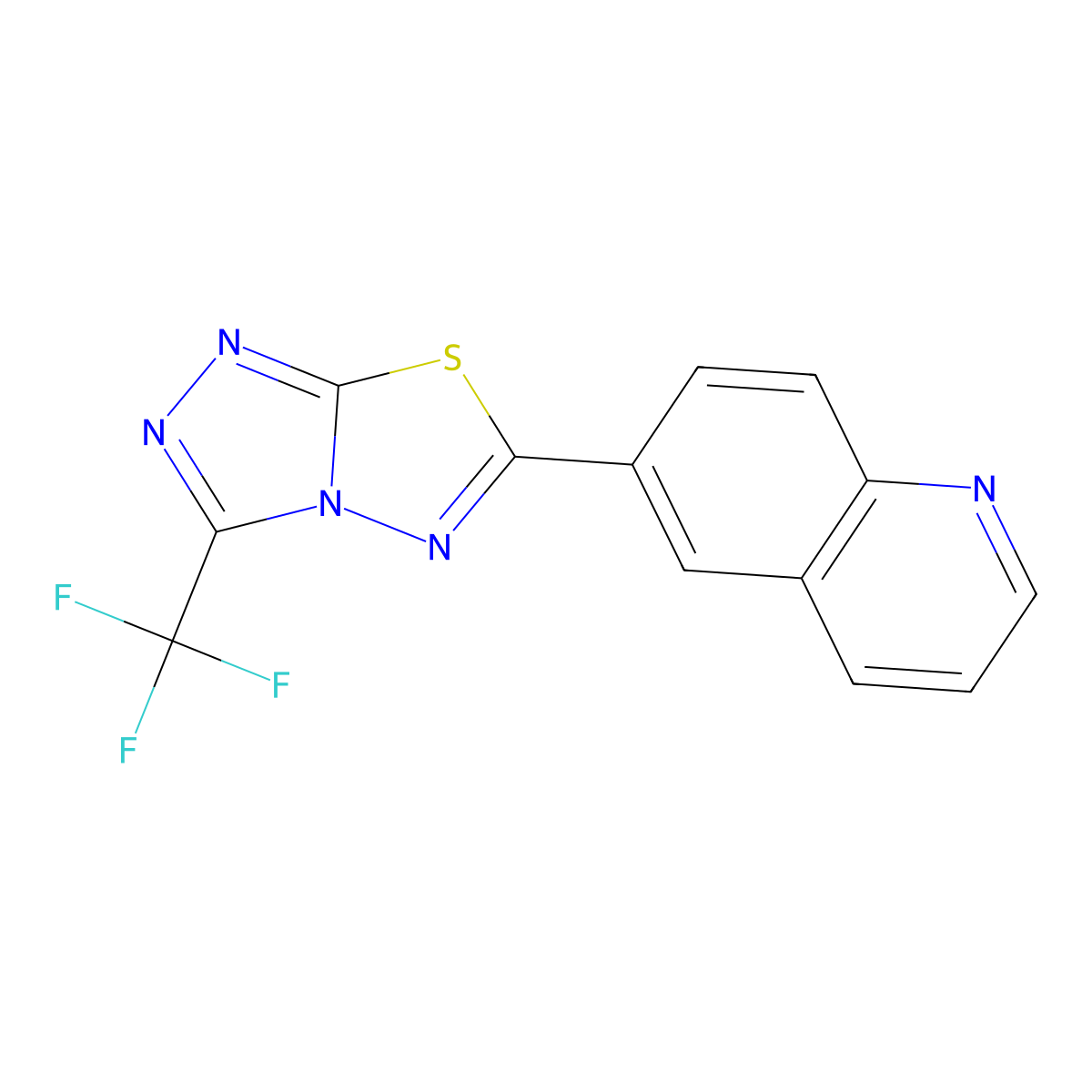 6-[3-(Trifluoromethyl)-[1,2,4]Triazolo[3,4-b][1,3,4]thiadiazol-6-yl]quinoline molecular structure, CAS 1246044-24-5