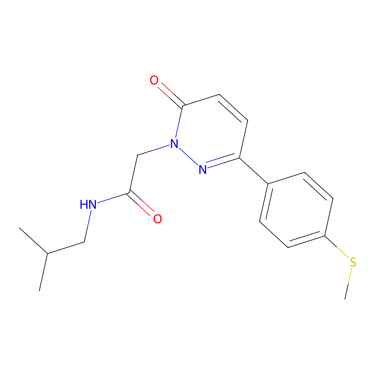 N~1~-isobutyl-2-[3-[4-(methylsulfanyl)phenyl]-6-oxo-1(6H)-pyridazinyl]acetamide molecular structure, CAS 1246044-43-8