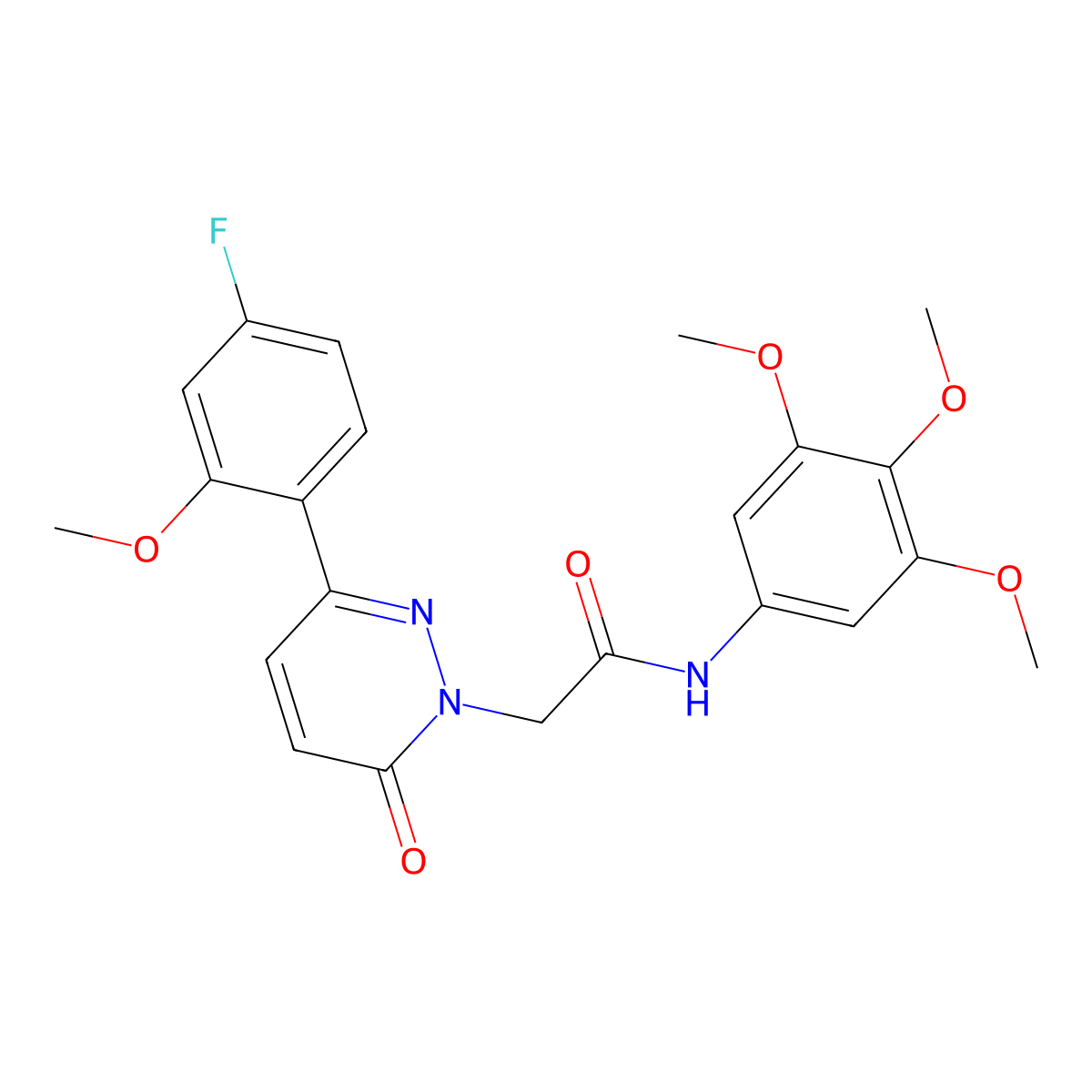 2-(3-(4-fluoro-2-methoxyphenyl)-6-oxopyridazin-1(6H)-yl)-N-(3,4,5-trimethoxyphenyl)acetamide molecular structure, CAS 1246044-47-2
