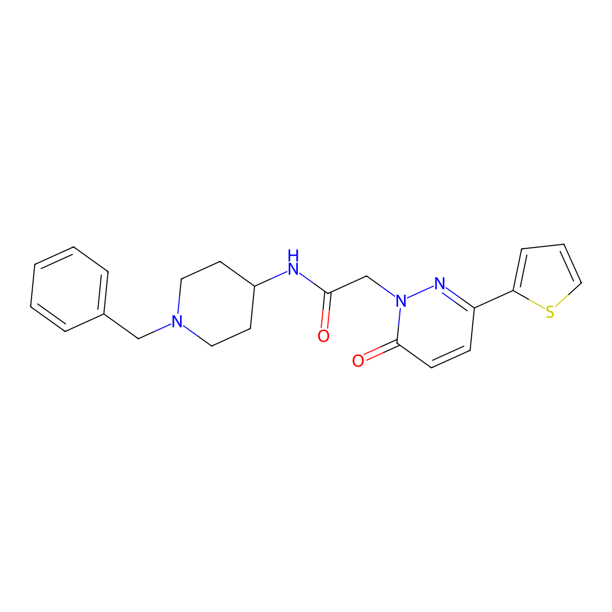N-(1-benzylpiperidin-4-yl)-2-[6-oxo-3-(thiophen-2-yl)pyridazin-1(6H)-yl]acetamide molecular structure, CAS 1246044-54-1