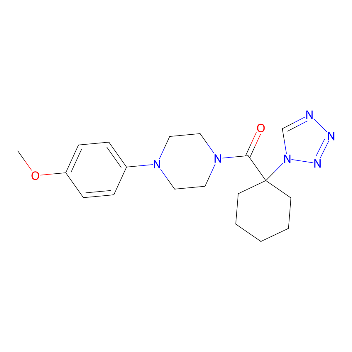 [4-(4-methoxyphenyl)piperazin-1-yl][1-(1H-tetrazol-1-yl)cyclohexyl]methanone molecular structure, CAS 1246044-57-4