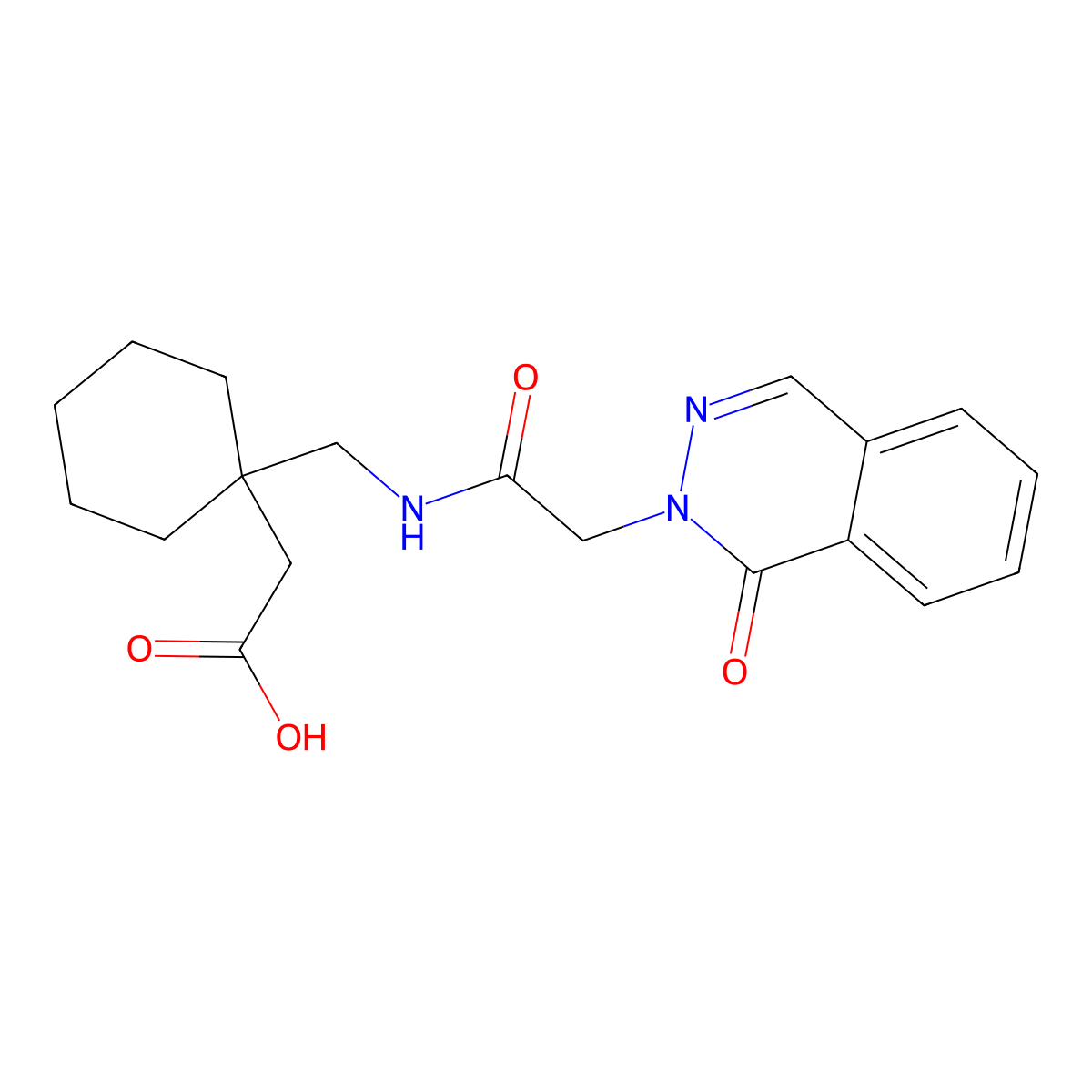 [1-({[(1-oxophthalazin-2(1H)-yl)acetyl]amino}methyl)cyclohexyl]acetic acid molecular structure, CAS 1246044-63-2