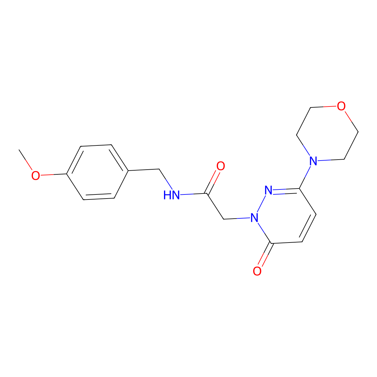 N-(4-methoxybenzyl)-2-[3-(morpholin-4-yl)-6-oxopyridazin-1(6H)-yl]acetamide molecular structure, CAS 1246044-66-5