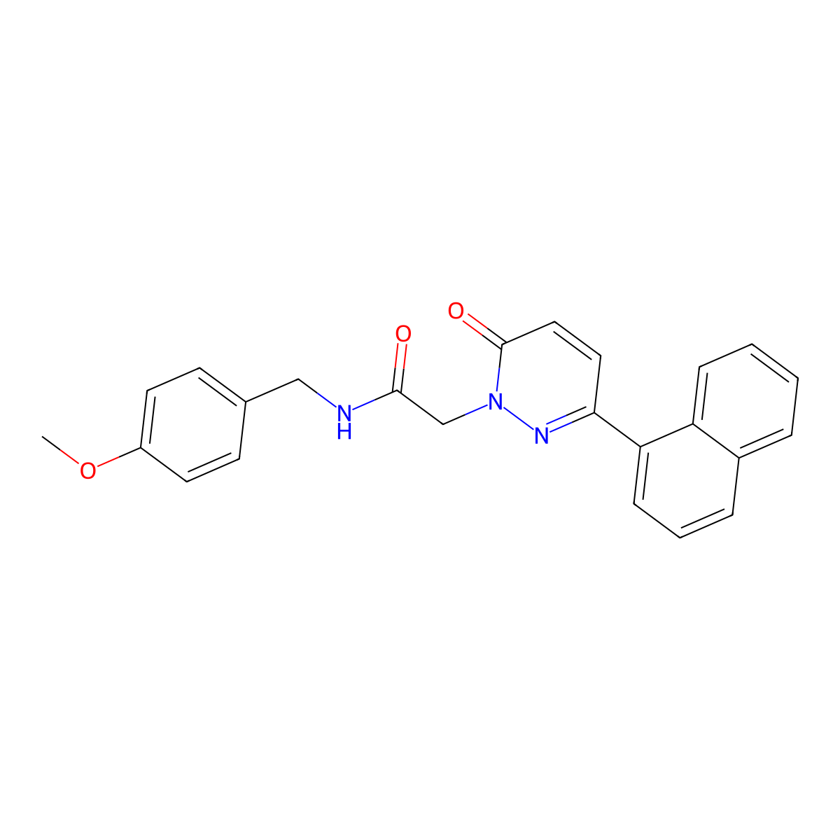 N-(4-methoxybenzyl)-2-(3-(naphthalen-1-yl)-6-oxopyridazin-1(6H)-yl)acetamide molecular structure, CAS 1246044-82-5
