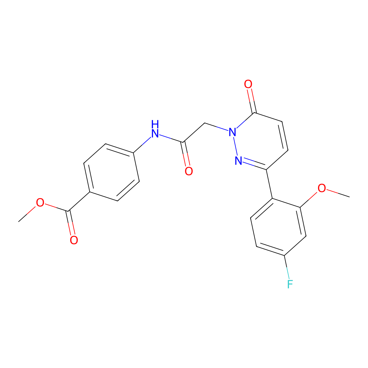 methyl 4-({[3-(4-fluoro-2-methoxyphenyl)-6-oxopyridazin-1(6H)-yl]acetyl}amino)benzoate molecular structure, CAS 1246044-89-2