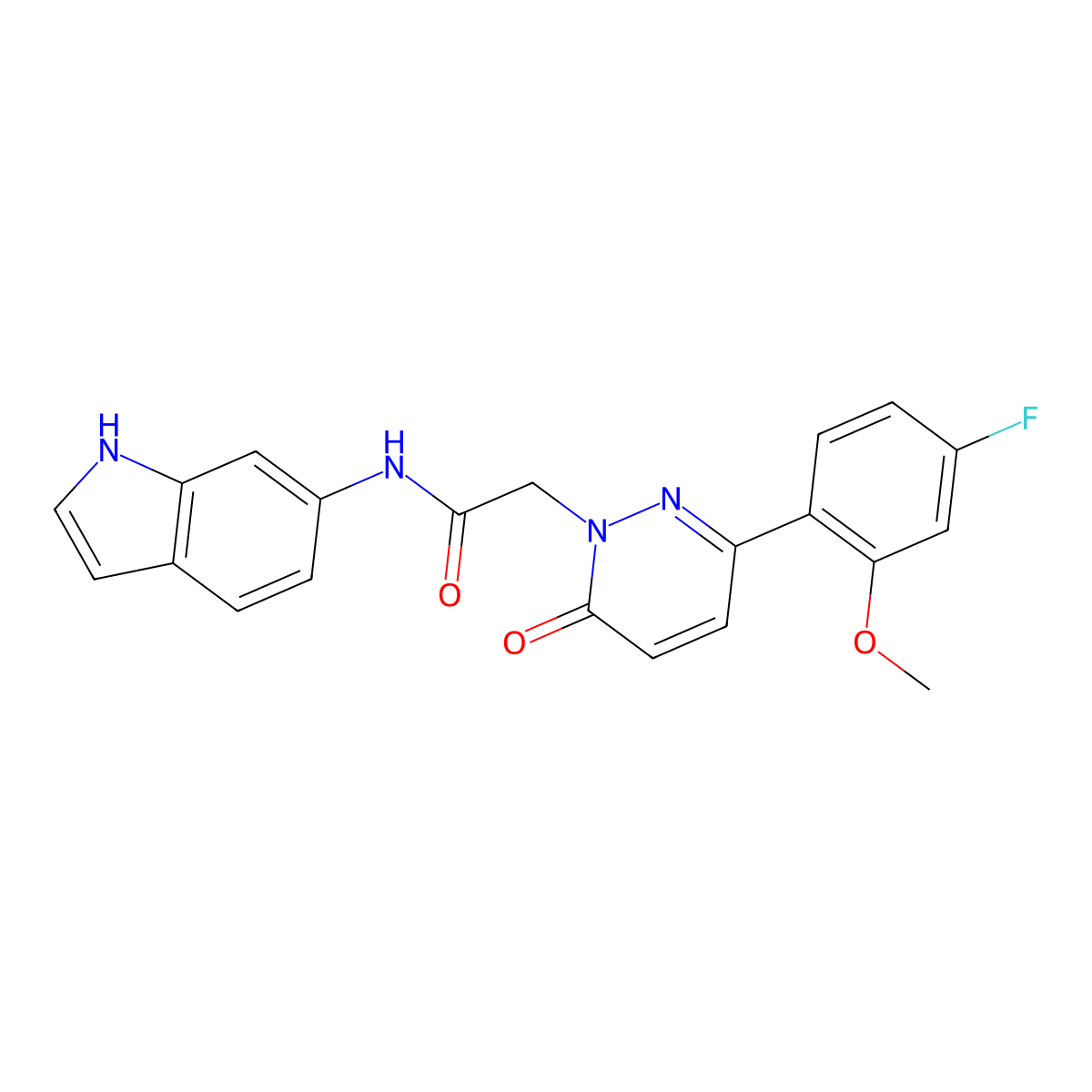 2-[3-(4-fluoro-2-methoxyphenyl)-6-oxopyridazin-1(6H)-yl]-N-(1H-indol-6-yl)acetamide molecular structure, CAS 1246045-00-0