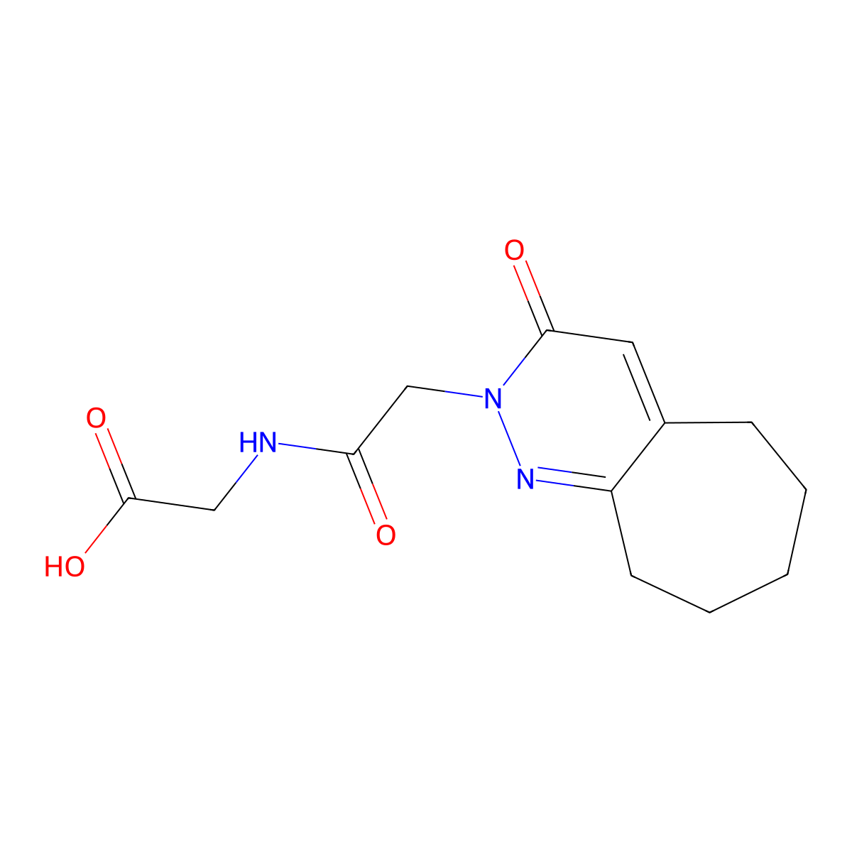 2-(2-(3-oxo-3,5,6,7,8,9-hexahydro-2H-cyclohepta[c]pyridazin-2-yl)acetamido)acetic acid molecular structure, CAS 1246045-09-9