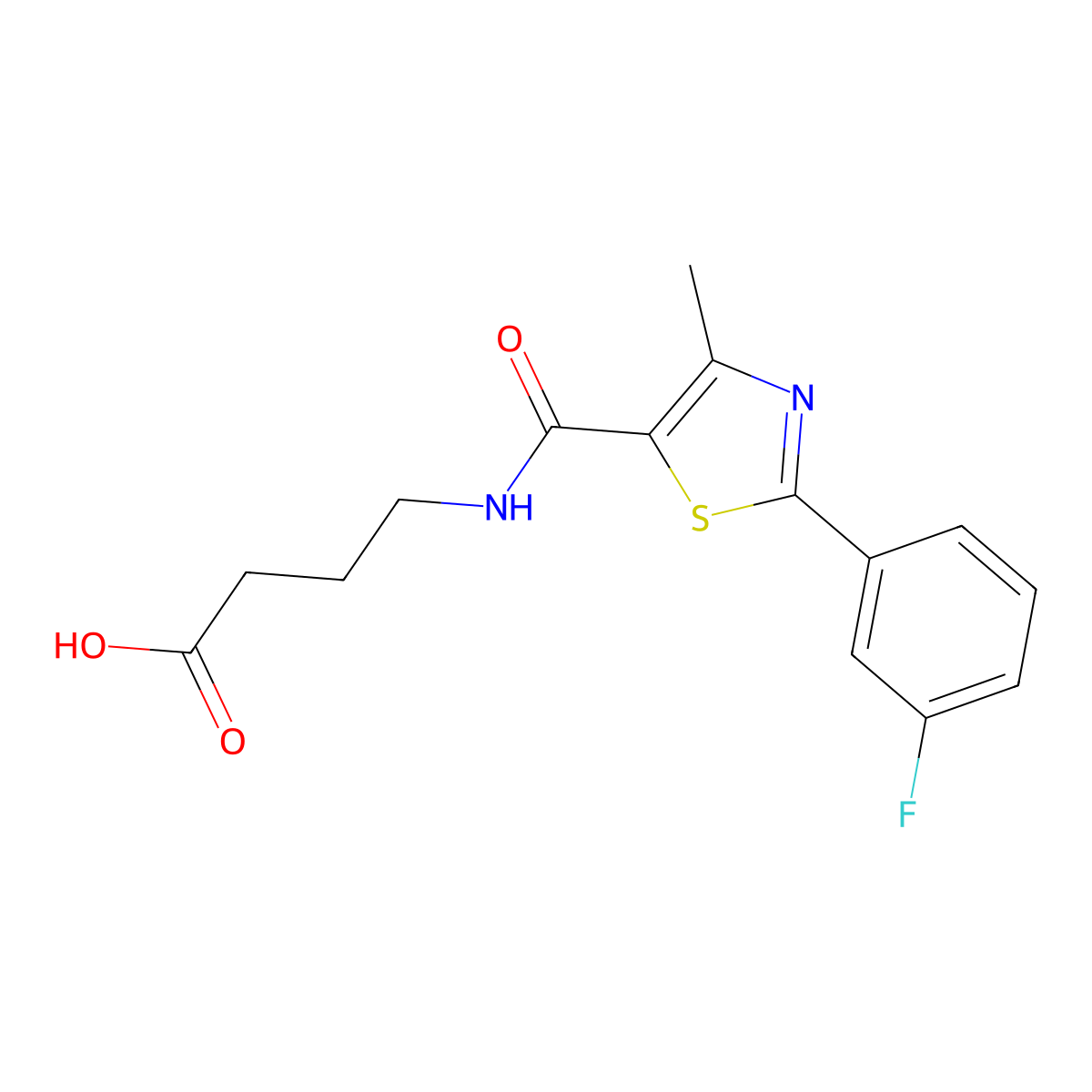 4-({[2-(3-Fluorophenyl)-4-methyl-1,3-thiazol-5-yl]carbonyl}amino)butanoic acid molecular structure, CAS 1246045-14-6