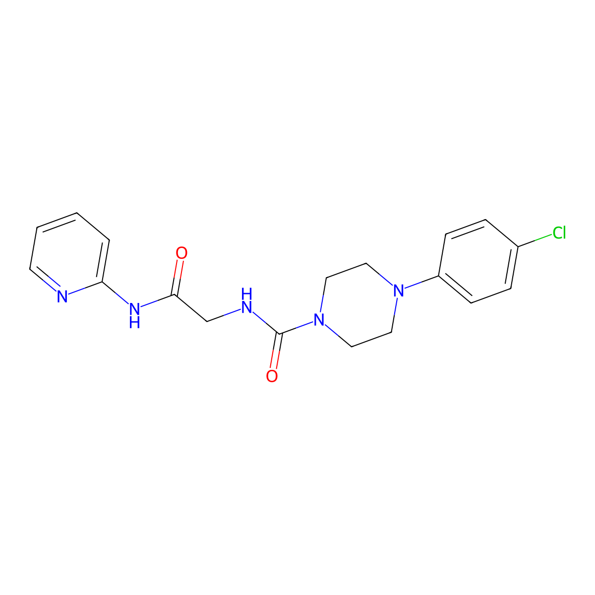 4-(4-chlorophenyl)-N-[2-oxo-2-(pyridin-2-ylamino)ethyl]piperazine-1-carboxamide molecular structure, CAS 1246045-18-0
