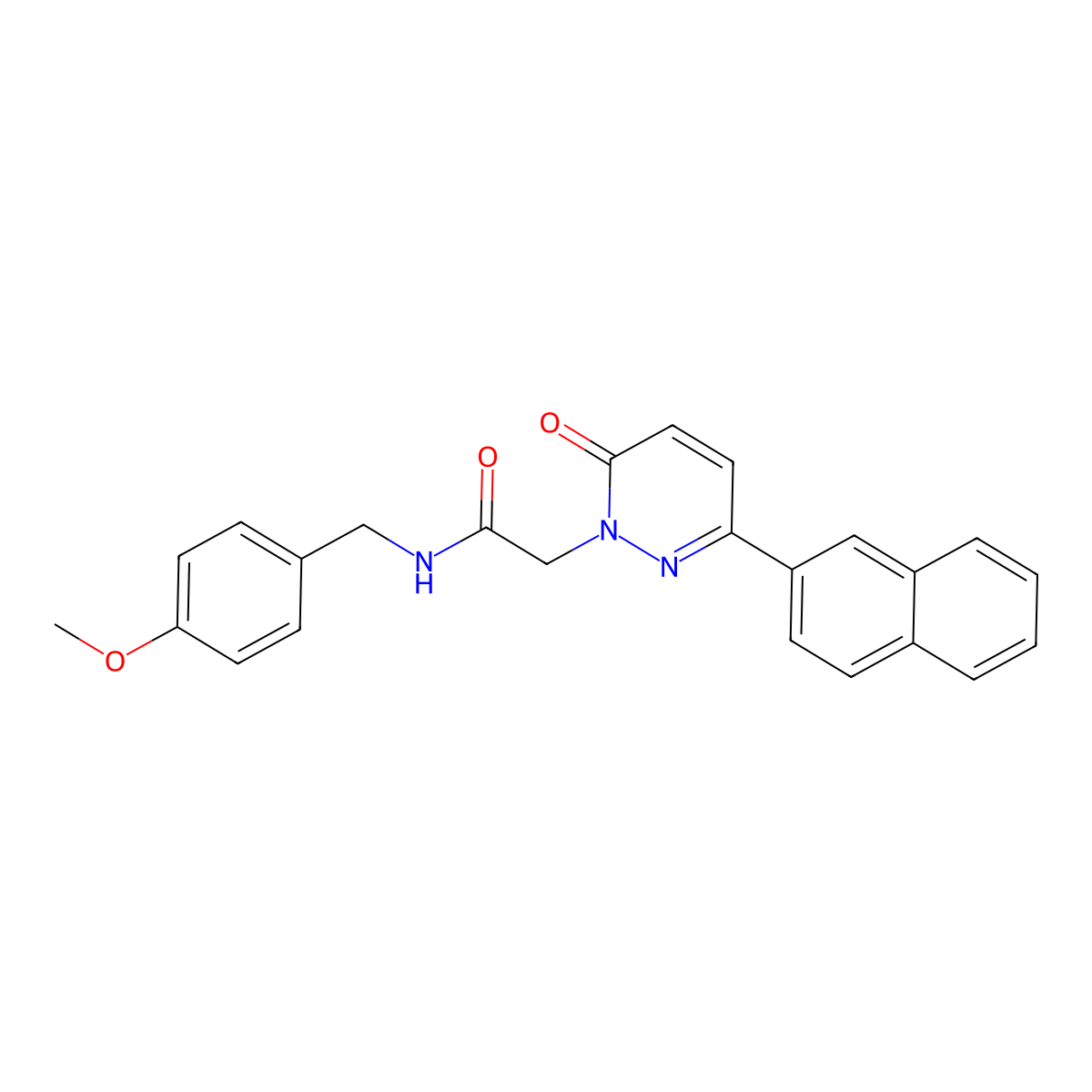N-(4-methoxybenzyl)-2-(3-(naphthalen-2-yl)-6-oxopyridazin-1(6H)-yl)acetamide molecular structure, CAS 1246045-30-6
