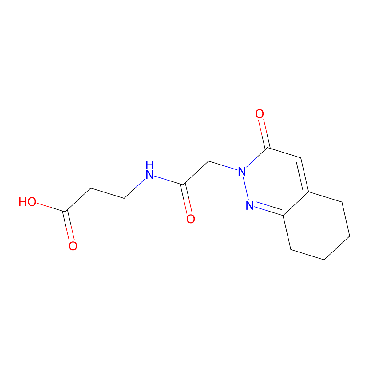 3-({2-[3-oxo-5,6,7,8-tetrahydro-2(3H)-cinnolinyl]acetyl}amino)propanoic acid molecular structure, CAS 1246045-52-2