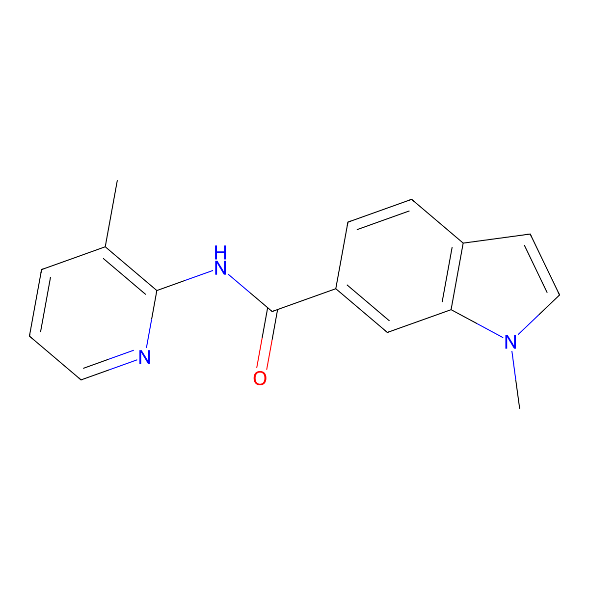 1-methyl-N-(3-methylpyridin-2-yl)-1H-indole-6-carboxamide molecular structure, CAS 1246045-74-8