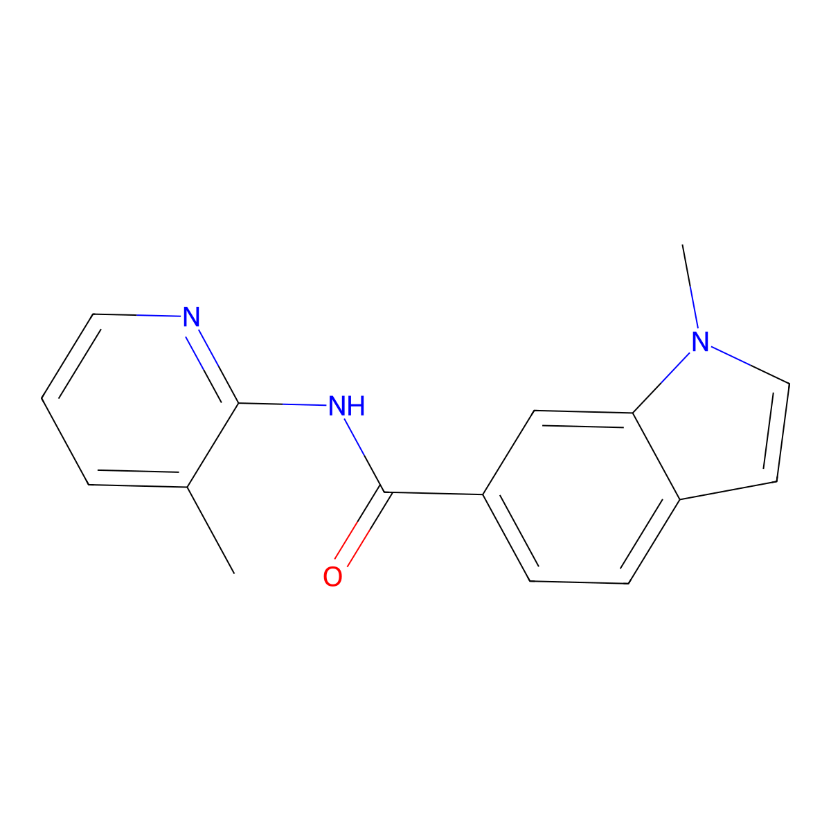 1-methyl-N-(3-methylpyridin-2-yl)-1H-indole-6-carboxamide molecular structure, CAS 1246045-74-8