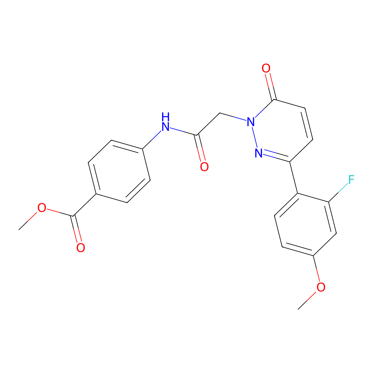methyl 4-({[3-(2-fluoro-4-methoxyphenyl)-6-oxopyridazin-1(6H)-yl]acetyl}amino)benzoate molecular structure, CAS 1246045-90-8