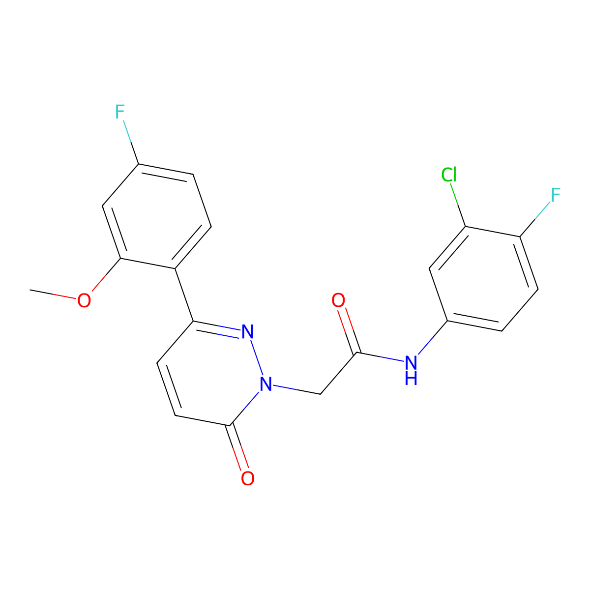 N-(3-chloro-4-fluorophenyl)-2-[3-(4-fluoro-2-methoxyphenyl)-6-oxopyridazin-1(6H)-yl]acetamide molecular structure, CAS 1246045-98-6
