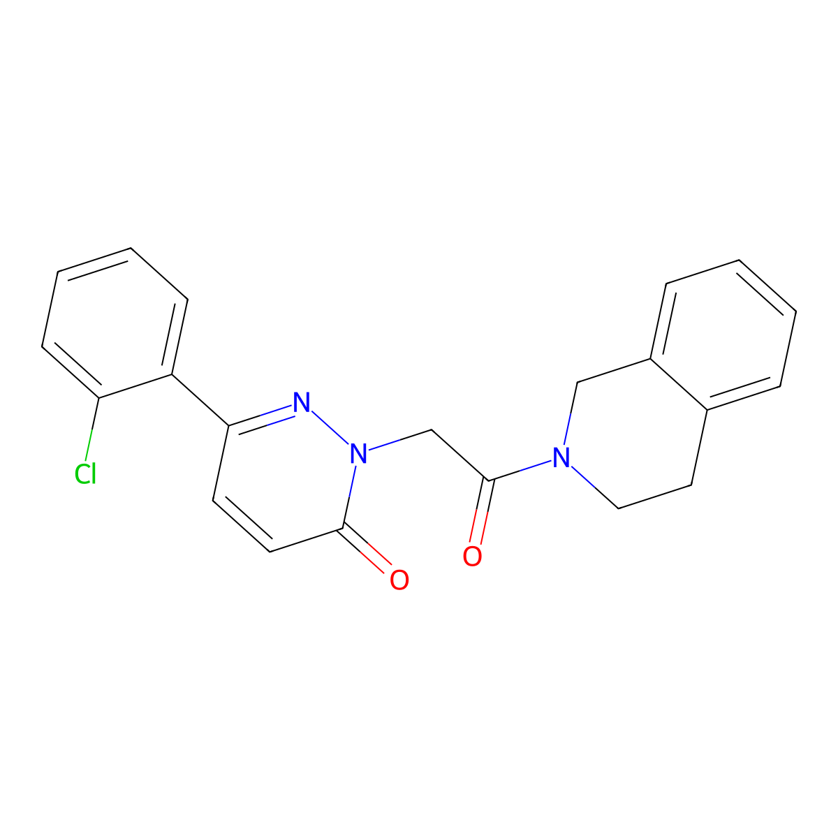 6-(2-chlorophenyl)-2-[2-(3,4-dihydroisoquinolin-2(1H)-yl)-2-oxoethyl]pyridazin-3(2H)-one molecular structure, CAS 1246046-05-8