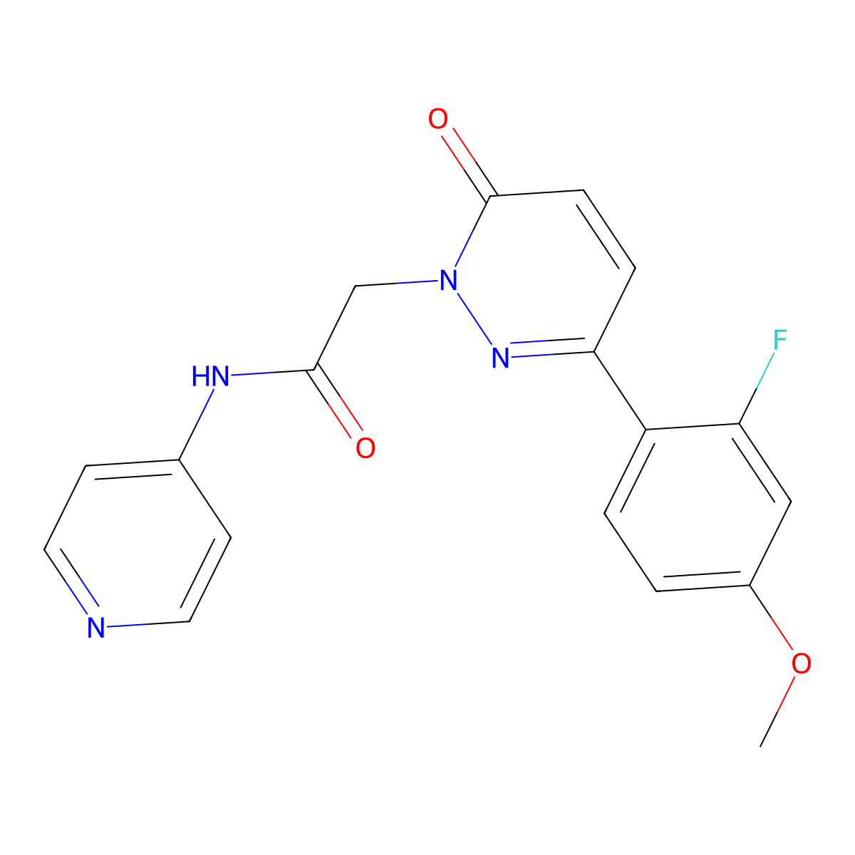2-[3-(2-fluoro-4-methoxyphenyl)-6-oxopyridazin-1(6H)-yl]-N-(pyridin-4-yl)acetamide molecular structure, CAS 1246046-06-9