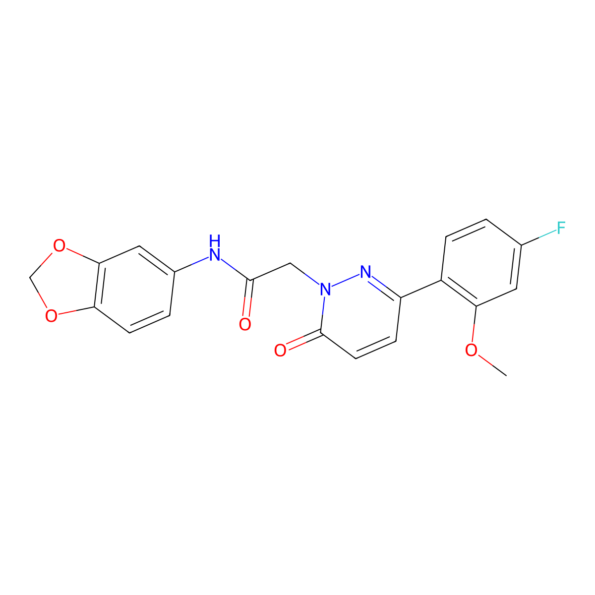 N-(1,3-benzodioxol-5-yl)-2-[3-(4-fluoro-2-methoxyphenyl)-6-oxopyridazin-1(6H)-yl]acetamide molecular structure, CAS 1246046-31-0