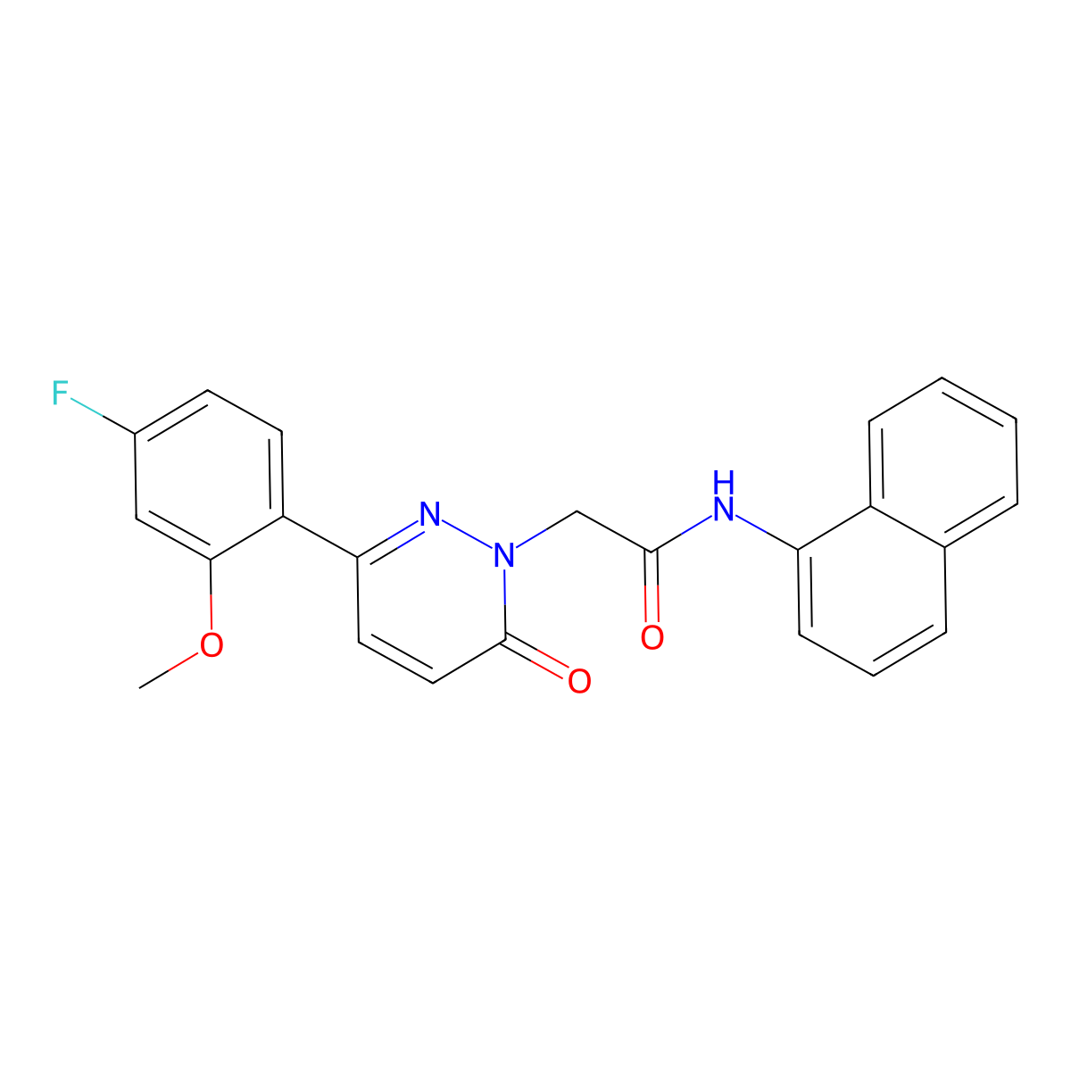 2-(3-(4-fluoro-2-methoxyphenyl)-6-oxopyridazin-1(6H)-yl)-N-(naphthalen-1-yl)acetamide molecular structure, CAS 1246046-33-2