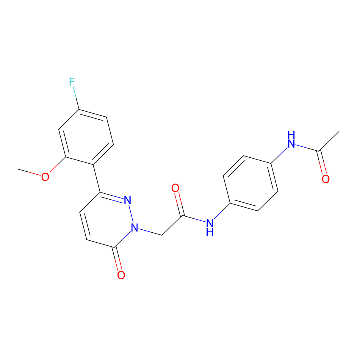N-[4-(acetylamino)phenyl]-2-[3-(4-fluoro-2-methoxyphenyl)-6-oxopyridazin-1(6H)-yl]acetamide molecular structure, CAS 1246046-35-4