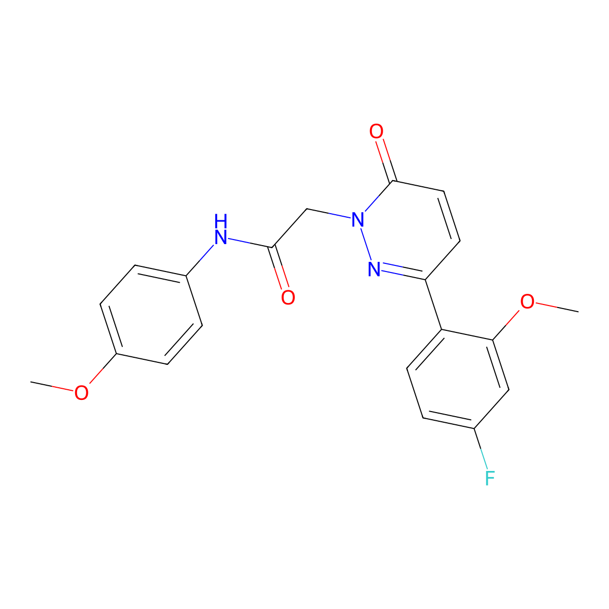 2-[3-(4-fluoro-2-methoxyphenyl)-6-oxopyridazin-1(6H)-yl]-N-(4-methoxyphenyl)acetamide molecular structure, CAS 1246046-42-3