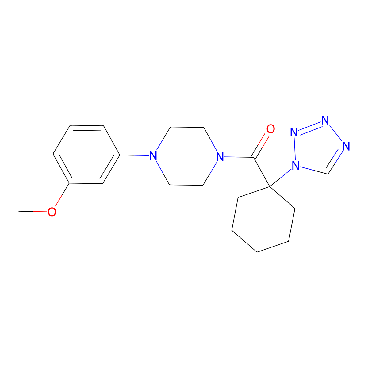 [4-(3-methoxyphenyl)piperazin-1-yl][1-(1H-tetrazol-1-yl)cyclohexyl]methanone molecular structure, CAS 1246046-60-5