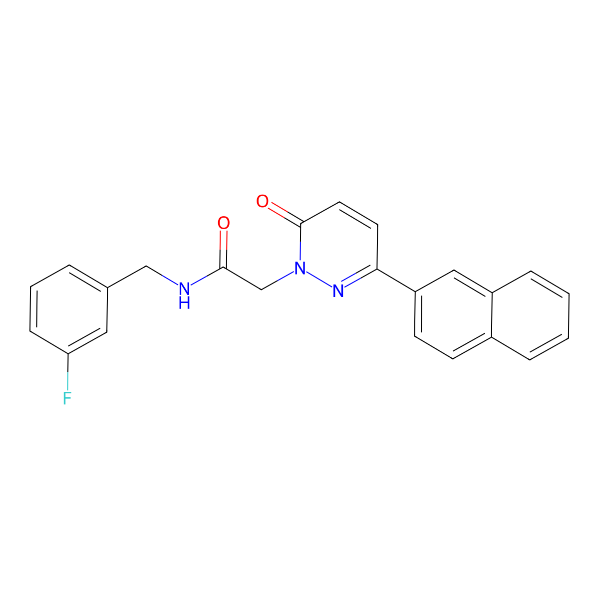 N-(3-fluorobenzyl)-2-[3-(naphthalen-2-yl)-6-oxopyridazin-1(6H)-yl]acetamide molecular structure, CAS 1246046-69-4
