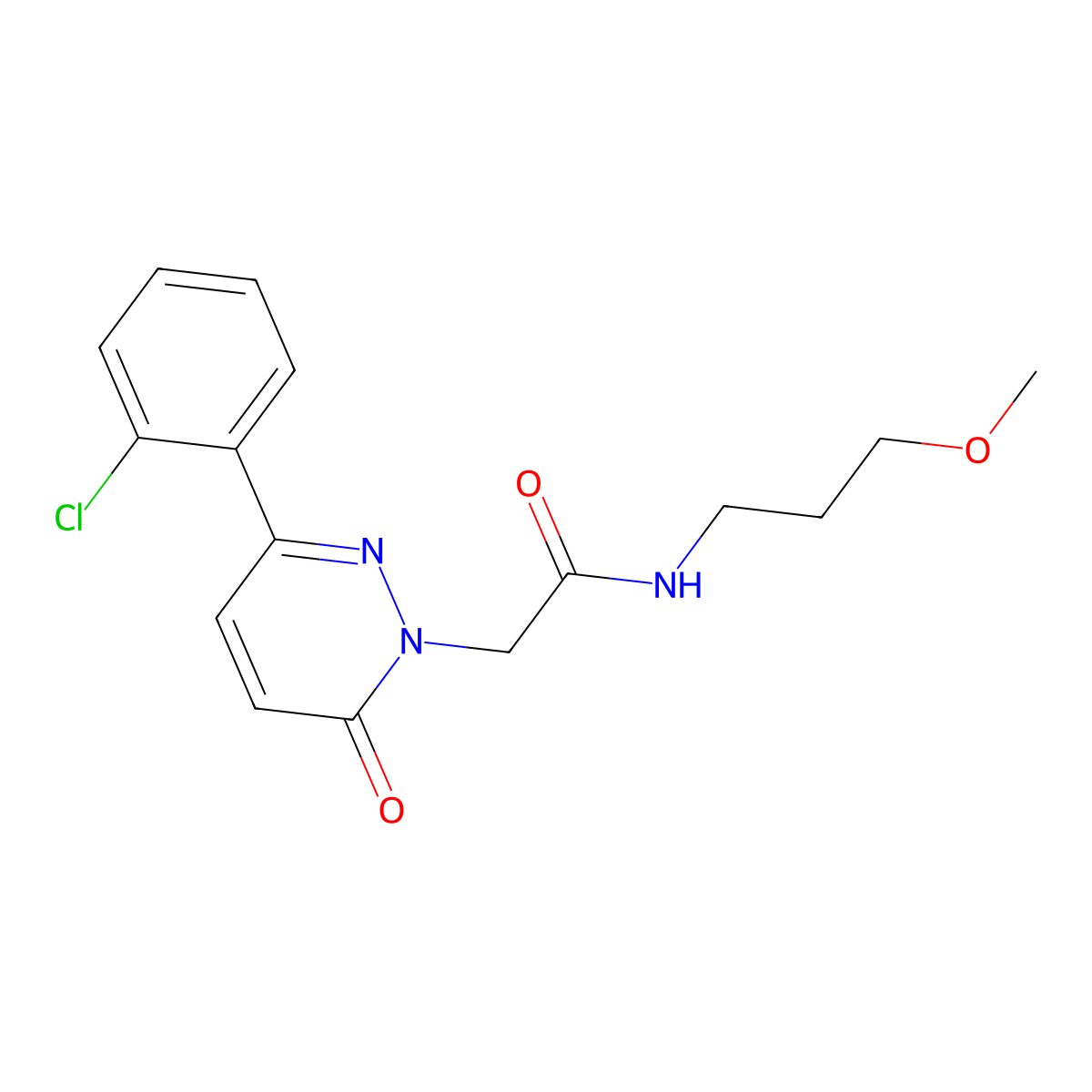 2-[3-(2-chlorophenyl)-6-oxopyridazin-1(6H)-yl]-N-(3-methoxypropyl)acetamide molecular structure, CAS 1246047-30-2