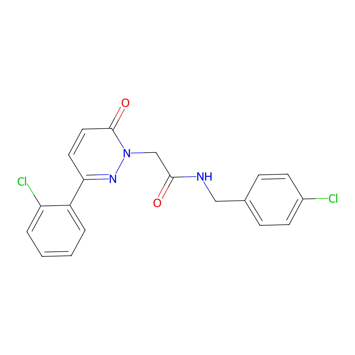 N-(4-chlorobenzyl)-2-(3-(2-chlorophenyl)-6-oxopyridazin-1(6H)-yl)acetamide molecular structure, CAS 1246047-45-9