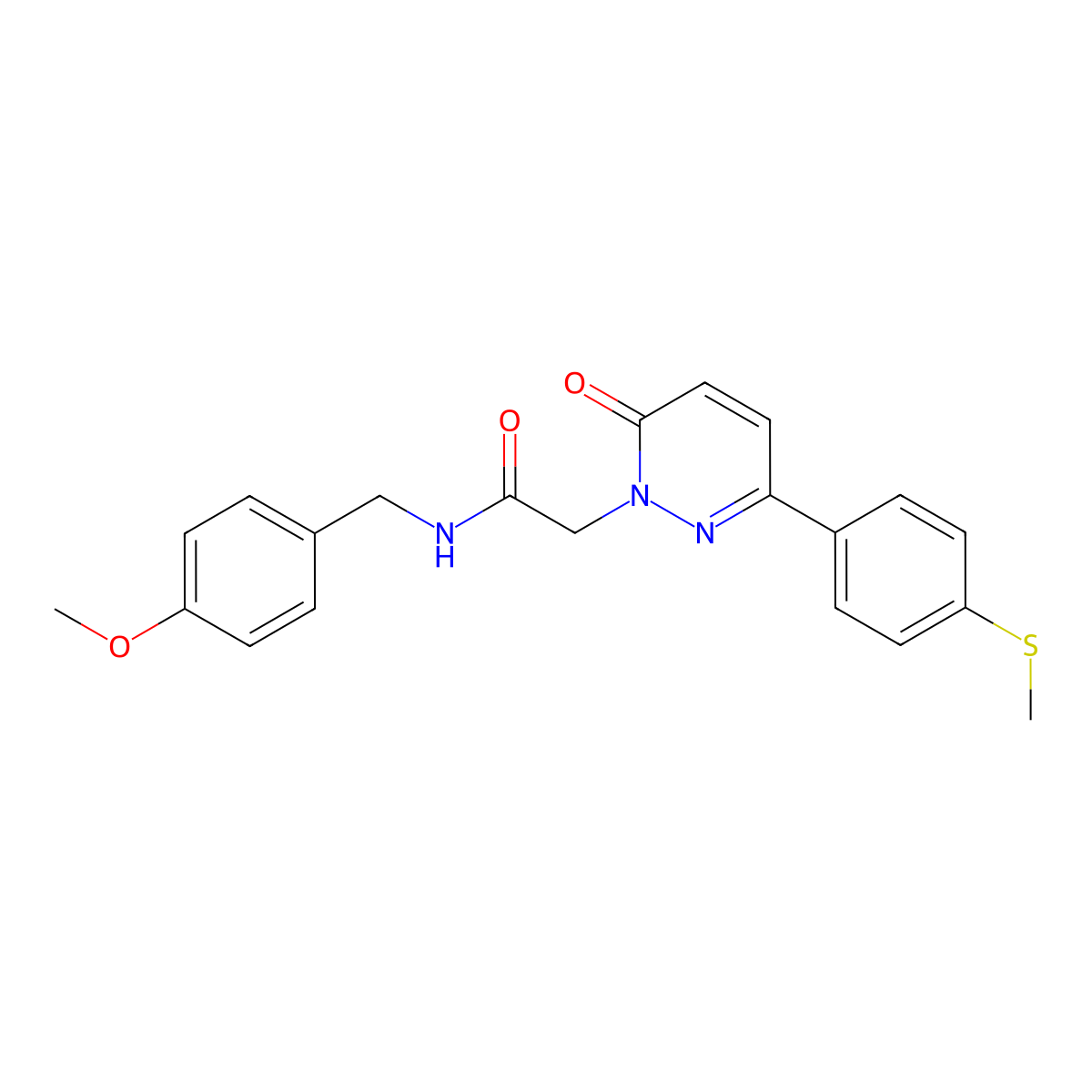 N-(4-methoxybenzyl)-2-[3-[4-(methylsulfanyl)phenyl]-6-oxo-1(6H)-pyridazinyl]acetamide molecular structure, CAS 1246047-89-1