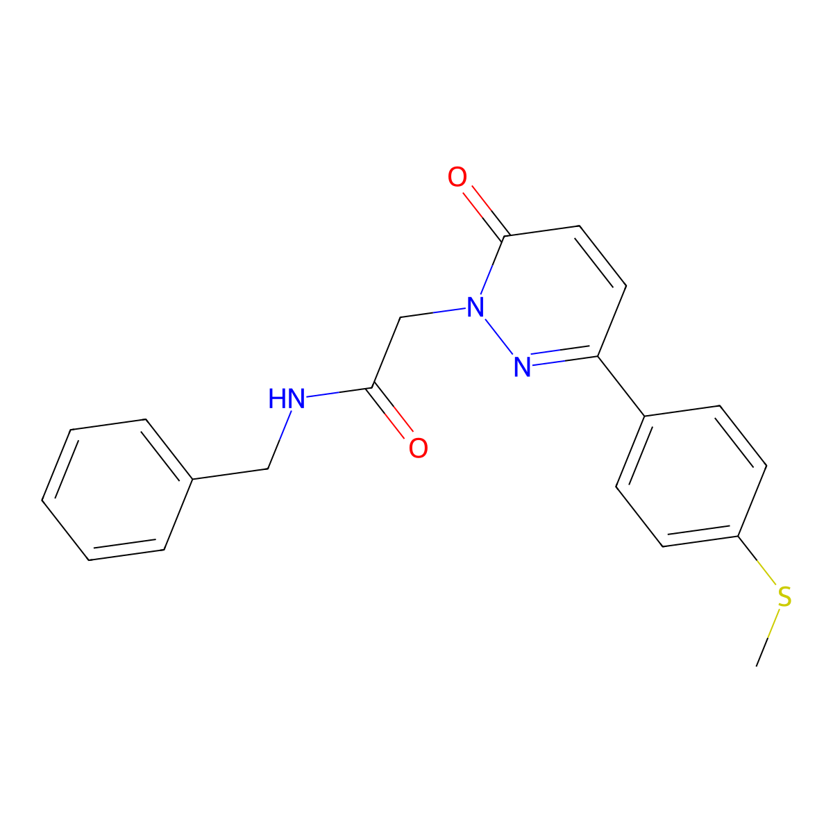 N-benzyl-2-{3-[4-(methylsulfanyl)phenyl]-6-oxopyridazin-1(6H)-yl}acetamide molecular structure, CAS 1246047-92-6
