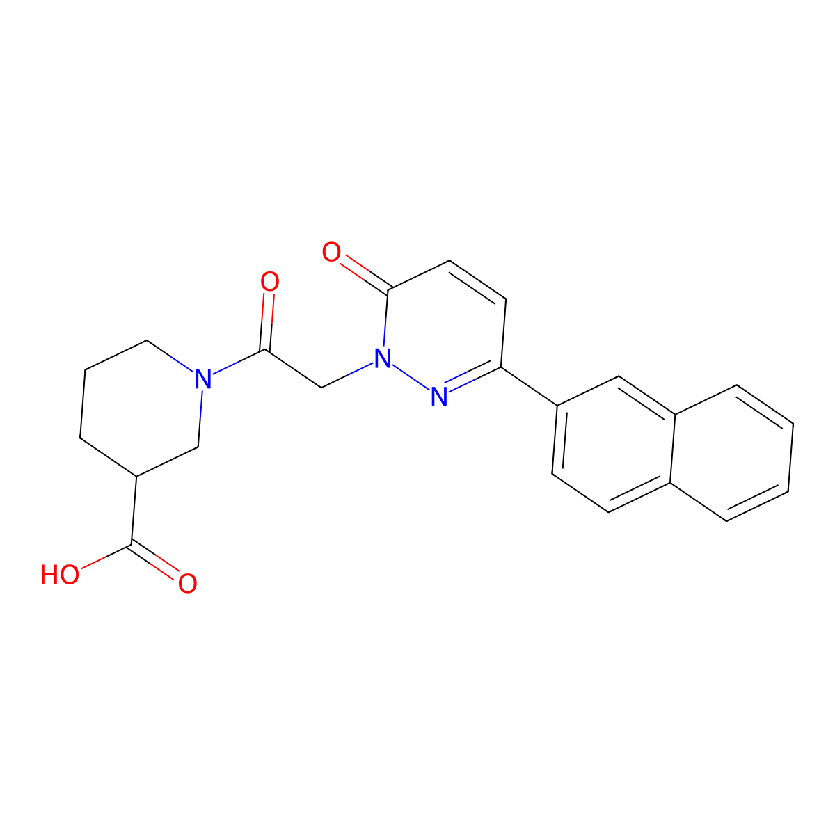 1-{[3-(naphthalen-2-yl)-6-oxopyridazin-1(6H)-yl]acetyl}piperidine-3-carboxylic acid molecular structure, CAS 1246047-98-2